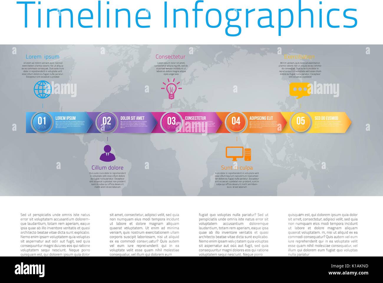 Menu couleur style infographique ou option flèches Illustration de Vecteur