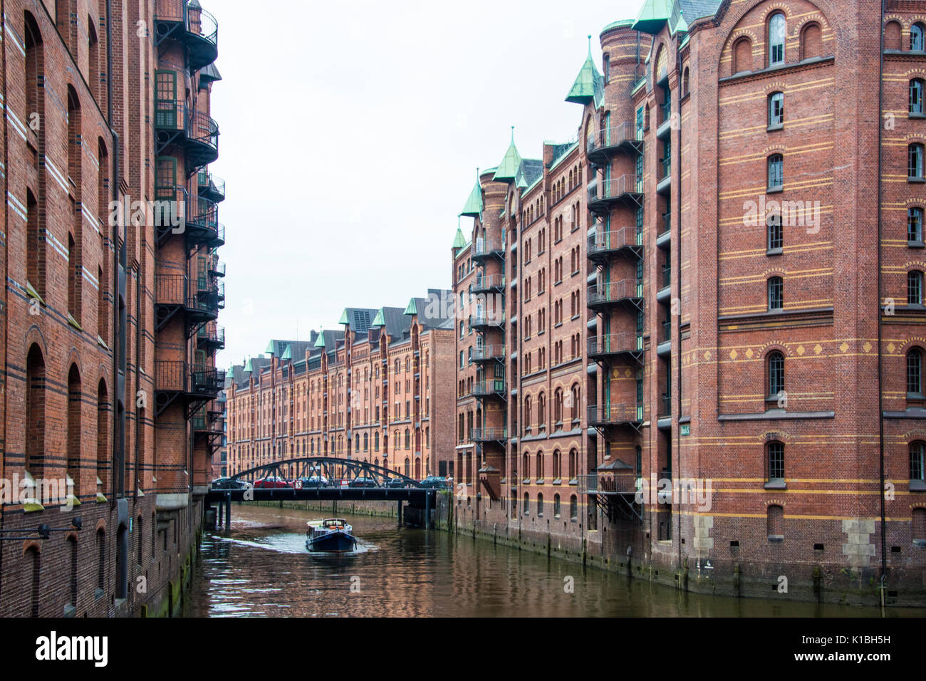 Années 20, quartier des entrepôts de Speicherstadt, Hambourg, Allemagne Banque D'Images