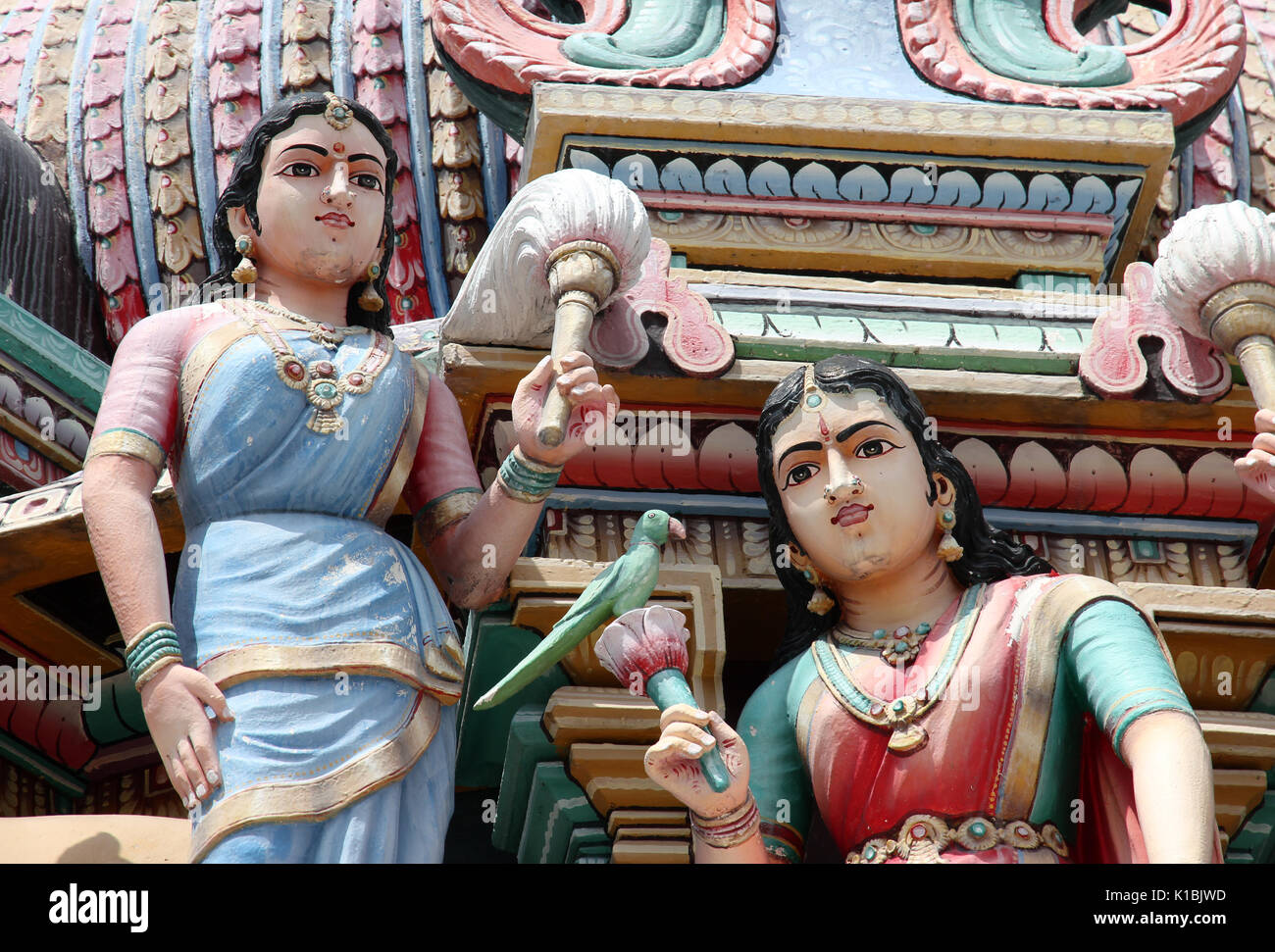 Les chiffres hindous Sri Mariamman Temple Singapour Banque D'Images
