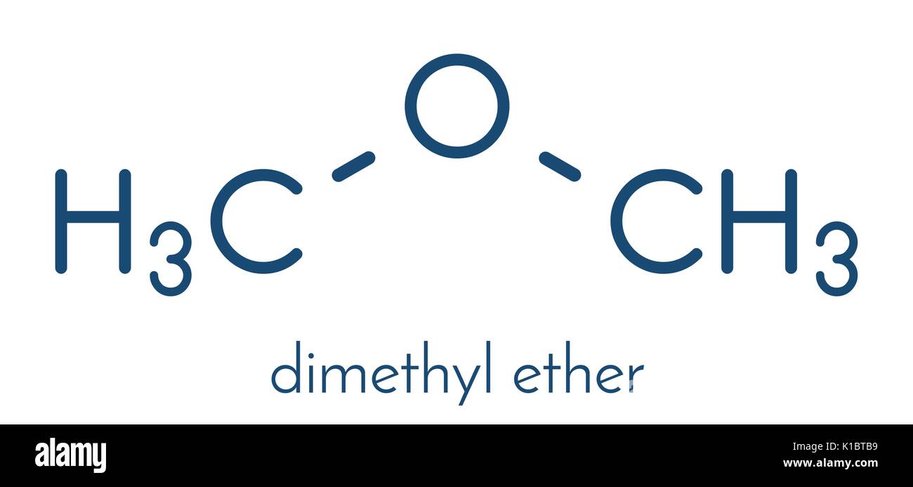Le diméthyléther (DME) methoxymethane, molécule. Formule topologique. Illustration de Vecteur