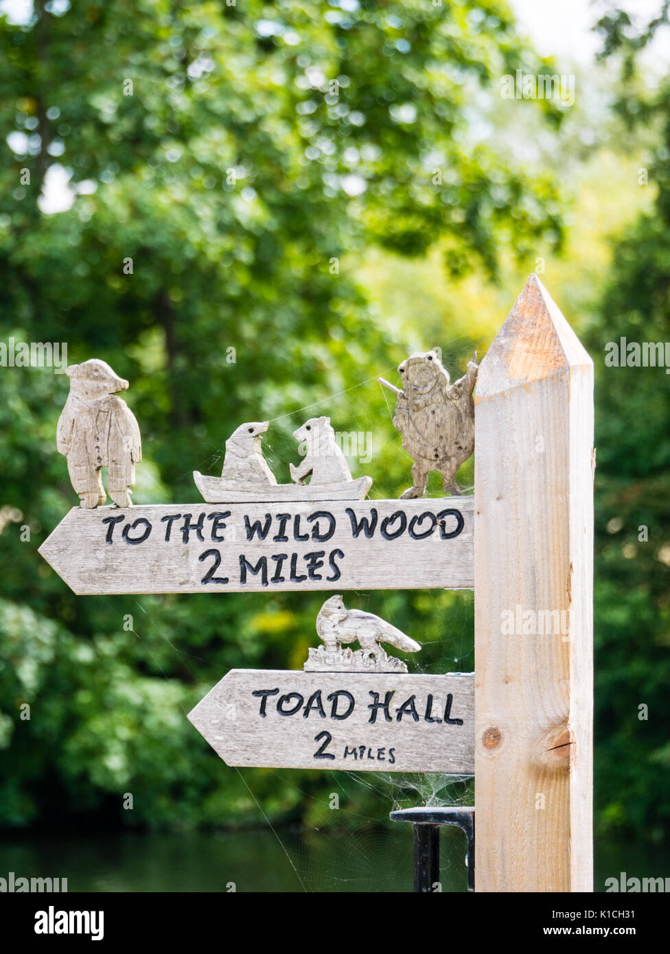 Les panneaux signalant la disponibilité d'endroits, le vent dans les saules, Purley on Thames, Berkshire, Angleterre Banque D'Images