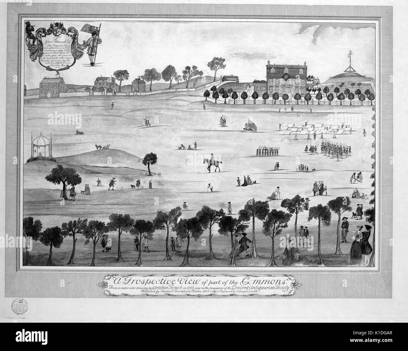 Une vision prospective d'une partie des Boston Commons, Boston, Massachusetts, 1902. De la bibliothèque publique de New York. Banque D'Images