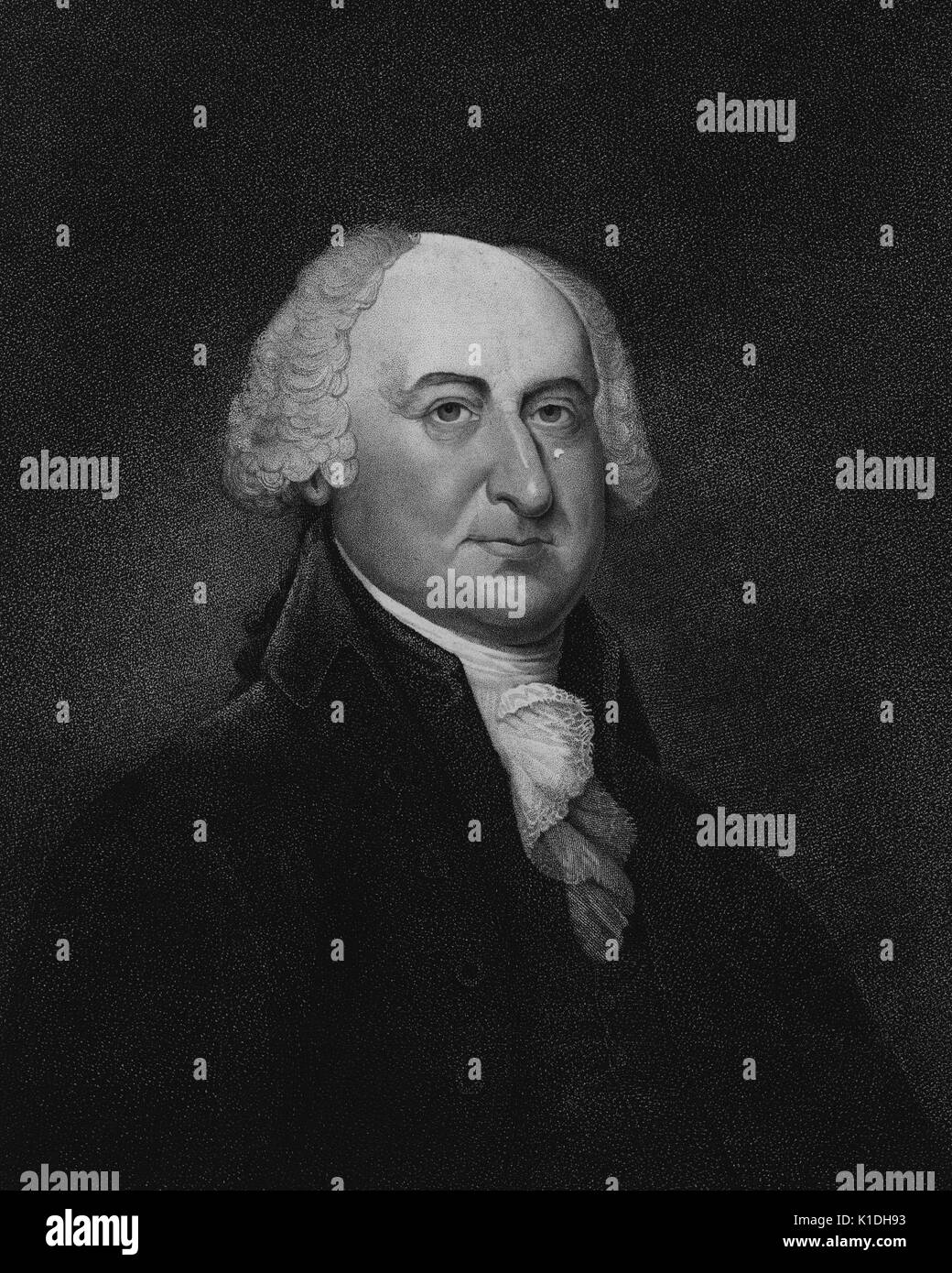 Portrait du second président des États-Unis John Adams, 1826. à partir de la bibliothèque publique de new york. Banque D'Images
