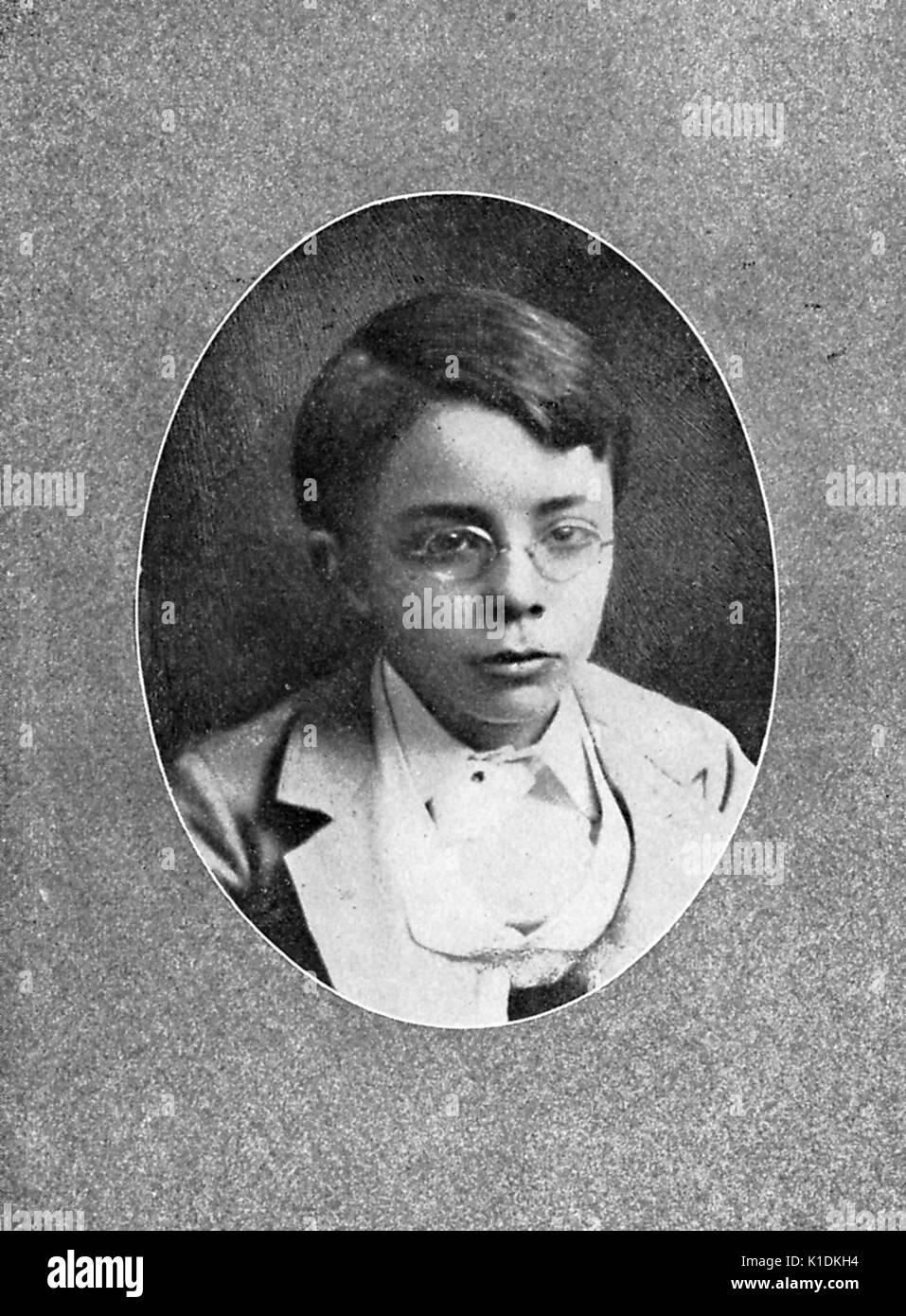 Portrait ovale, portrait, de Théodore Roosevelt, Junior, comme un garçon, environ 10 ans, 1897. Banque D'Images