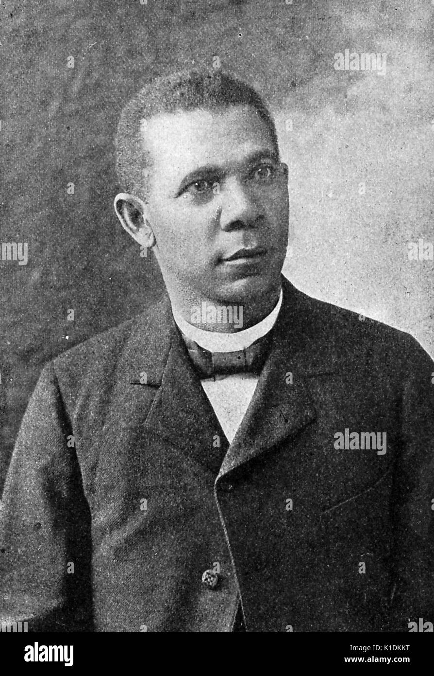 Portrait de Booker T Washington, président de l'Institut Tuskegee, 1899. Banque D'Images