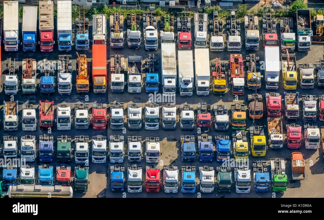 Camions, tracteurs, Wilhelm Hoyer KG, Dortmund, fleuristes sur Hannöverschenstrasse, Dortmund, Ruhr Banque D'Images