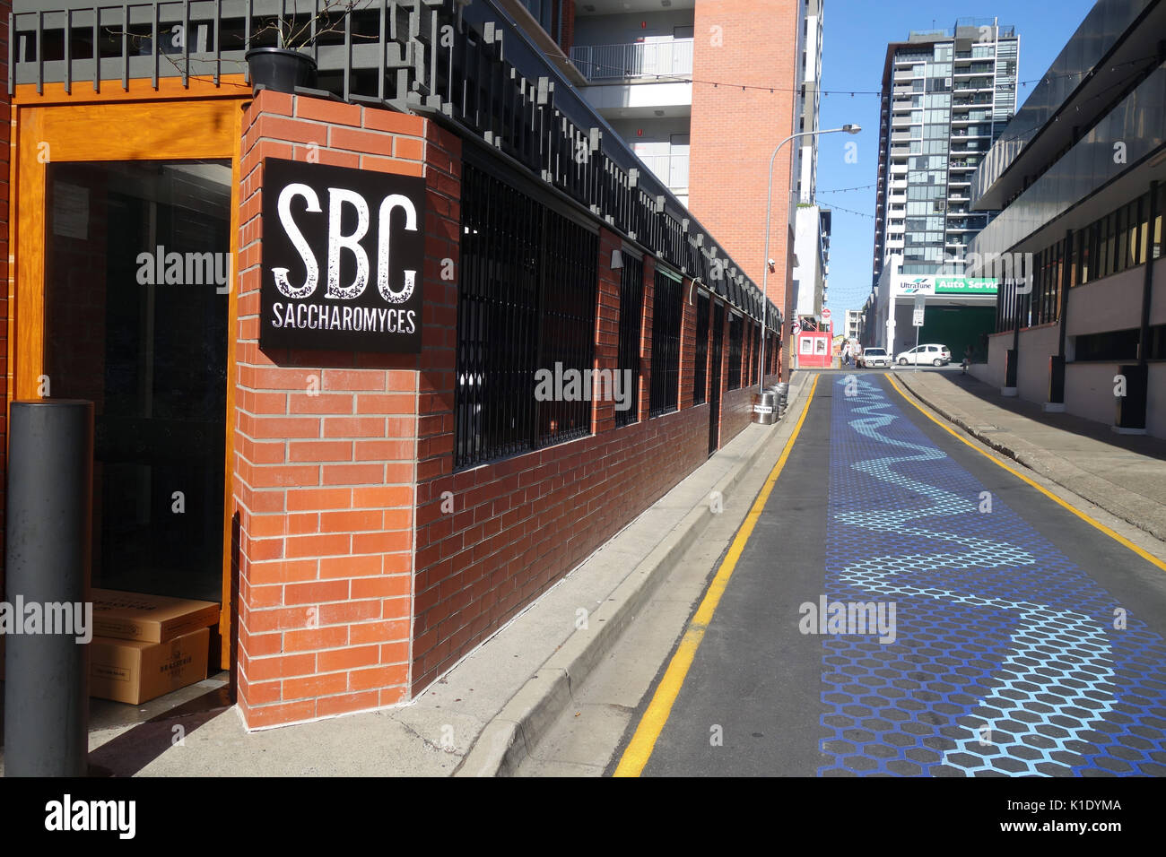 Saccharomyces craft beer bar, poisson Lane, South Brisbane, Queensland, Australie. Pas de PR Banque D'Images