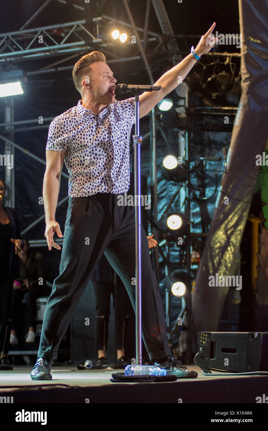 Olly Murs au Sud Carfest Overton, Hampshire Angleterre 25 août 2017 Carfest Houlbrook Jim Crédit Sud/ Alamy Banque D'Images