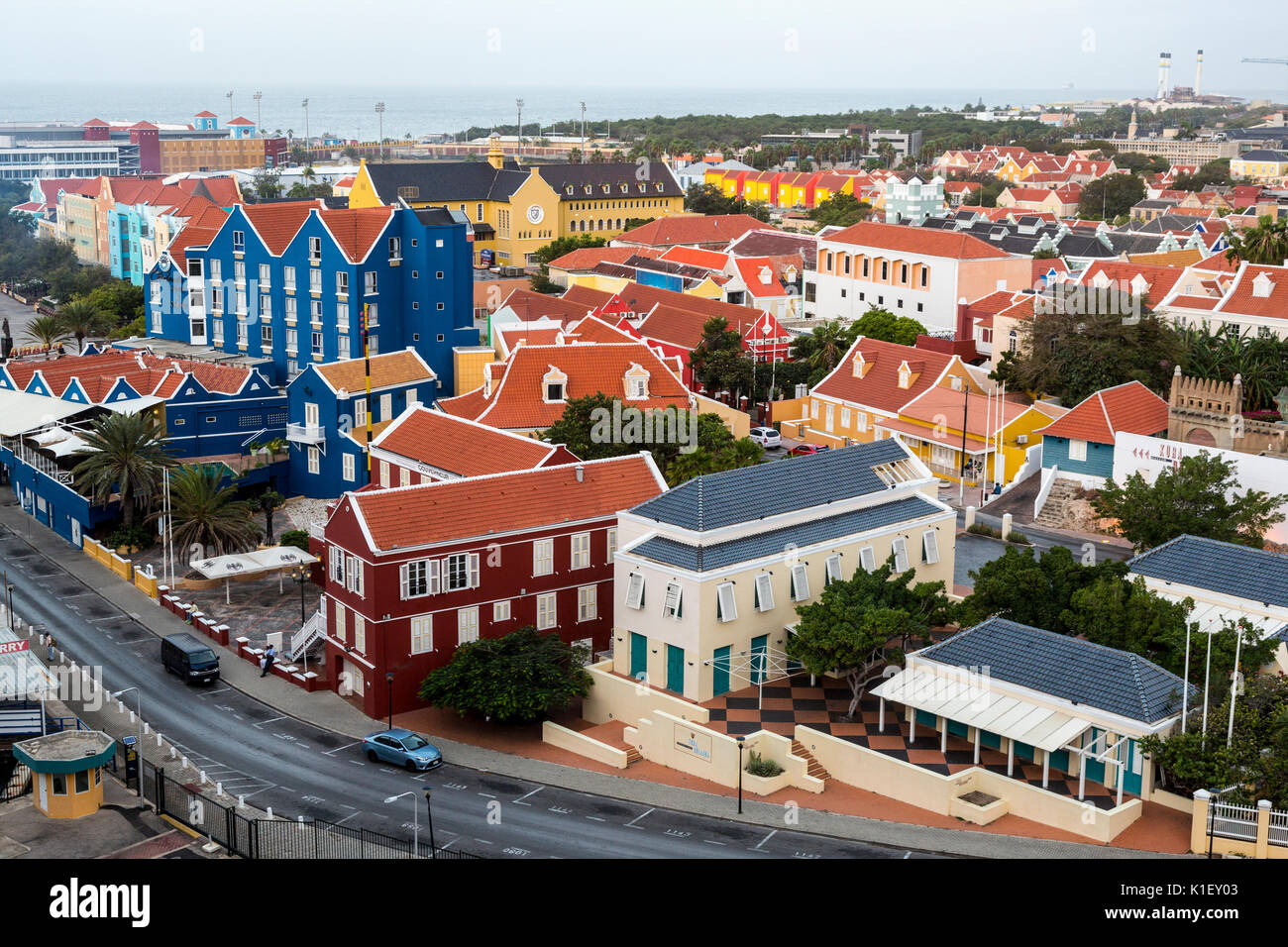 Willemstad, Curaçao, Petites Antilles. Vue sur la ville. Banque D'Images