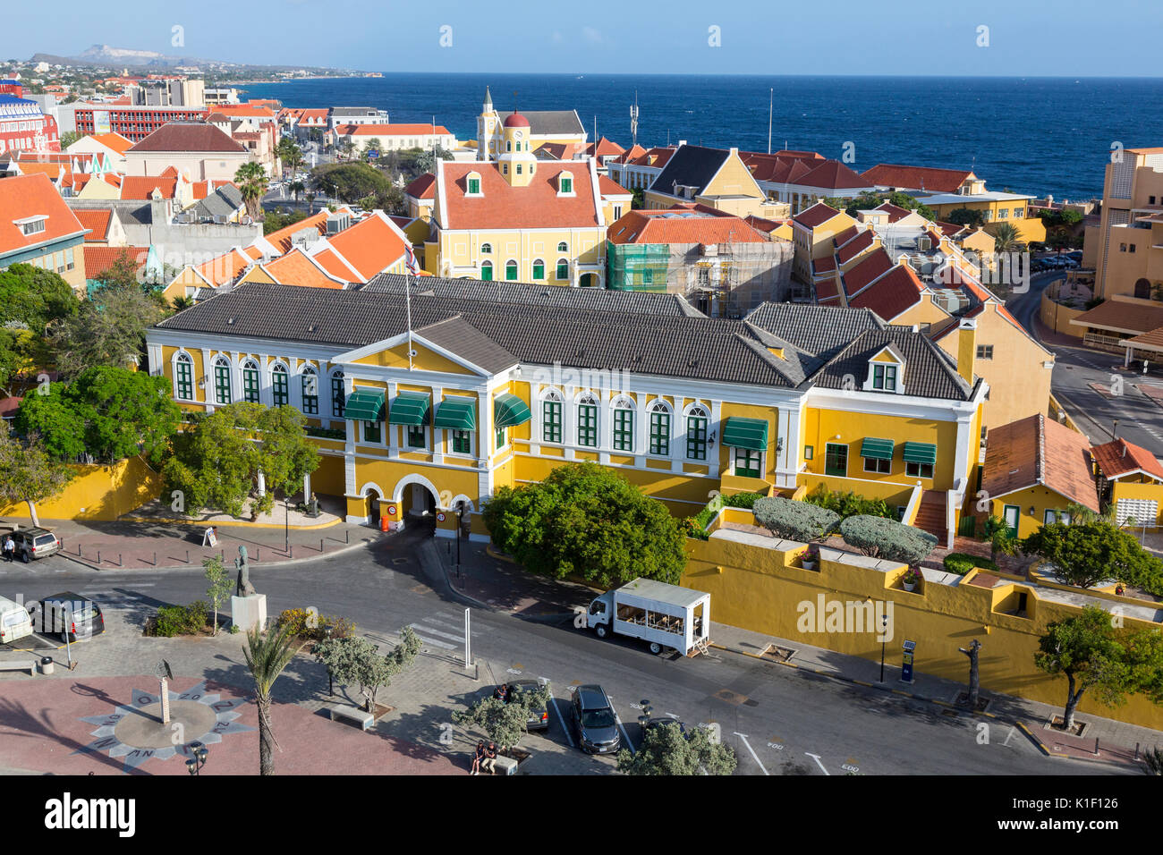 Willemstad, Curaçao, Petites Antilles. Palais du Gouverneur. Banque D'Images