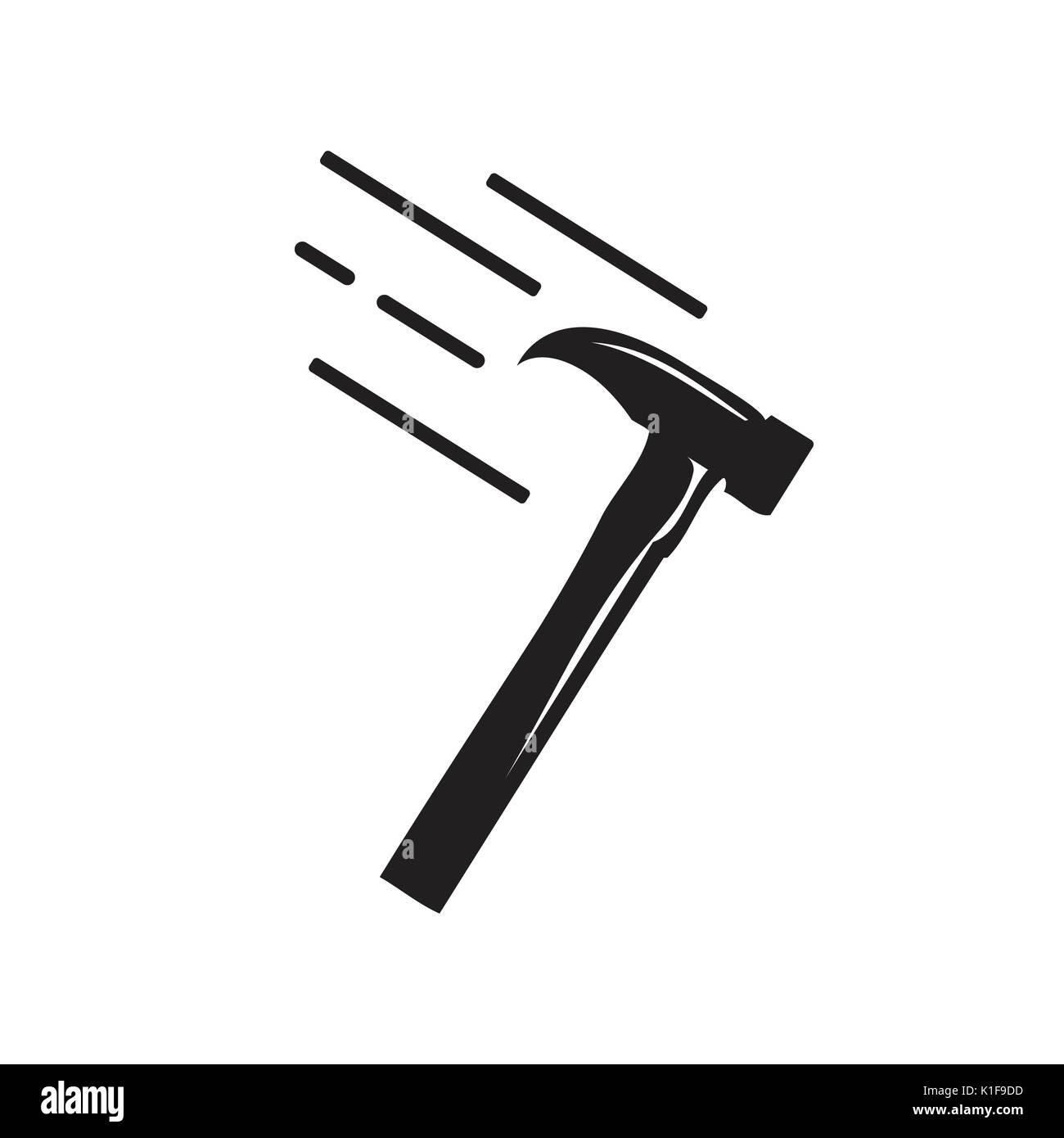 Illustration avec le marteau, motion design, l'icône isolé sur fond blanc  Image Vectorielle Stock - Alamy