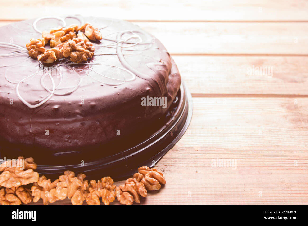 Gros Gateau Au Chocolat Tonton Hight Copy Space Photo Stock Alamy