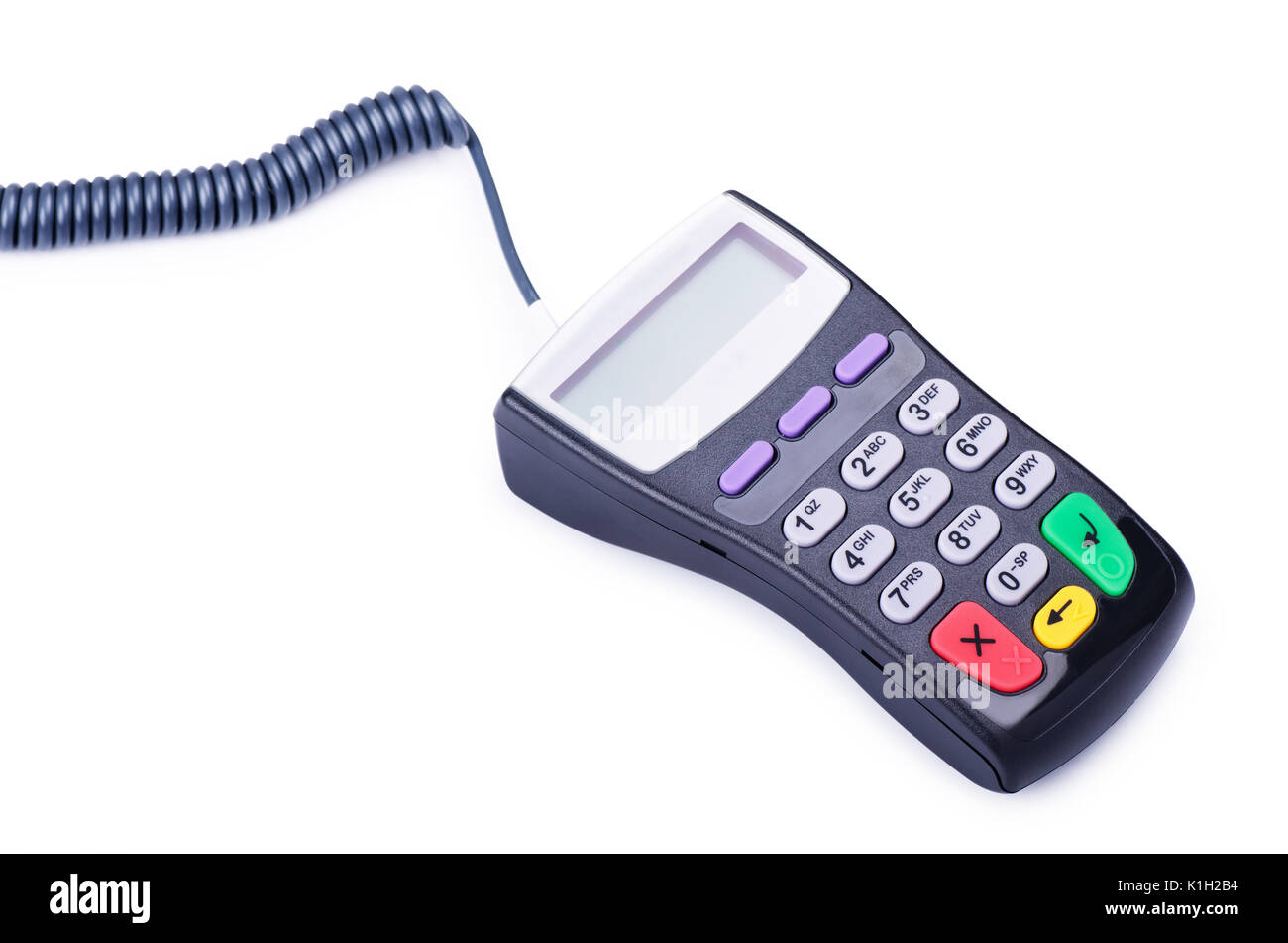 Terminal de paiement par carte de crédit pour isolé sur fond blanc Banque D'Images