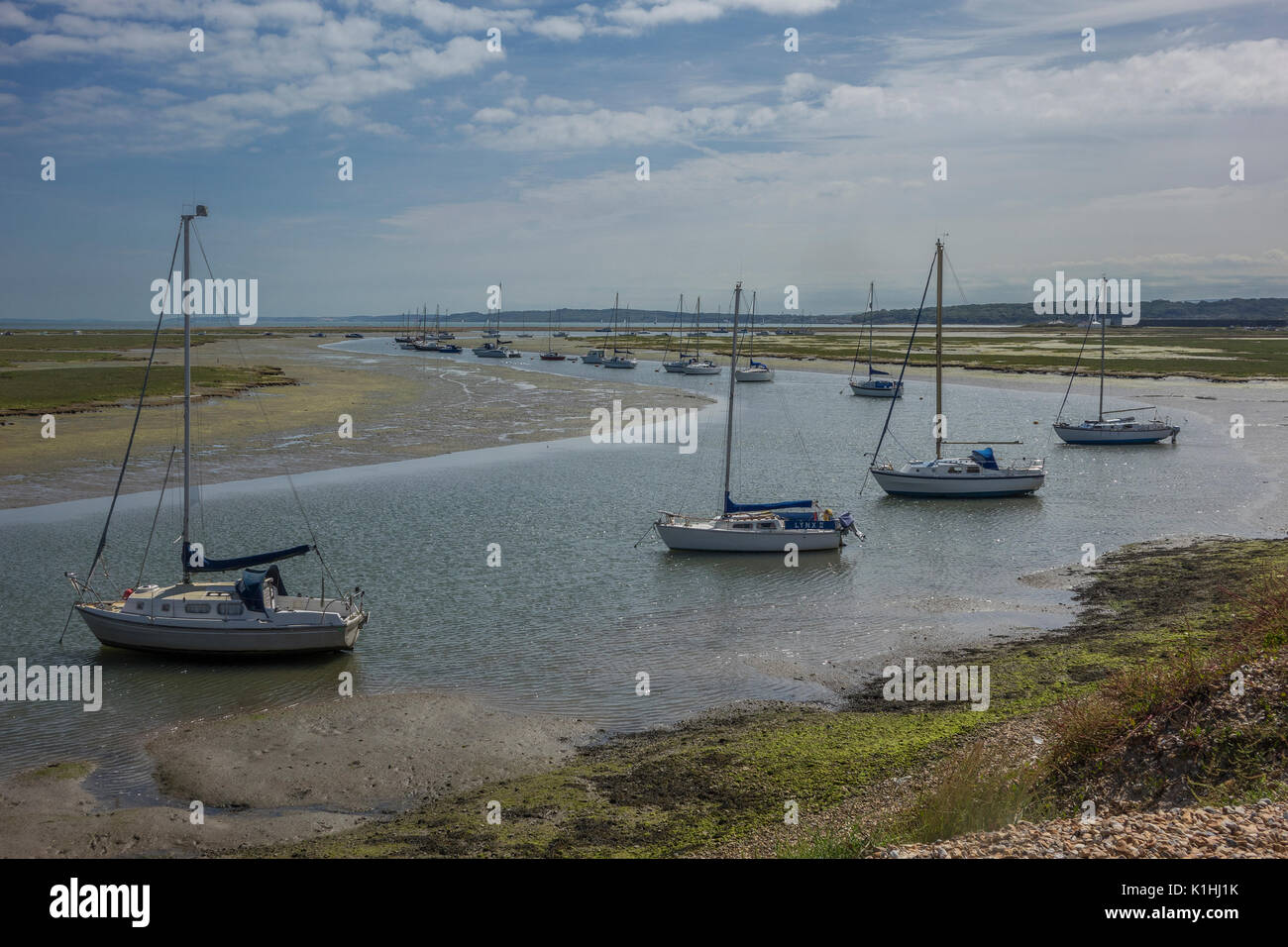 L'Angleterre, dans le Hampshire, Hurst spit, Keyhaven inlet Banque D'Images