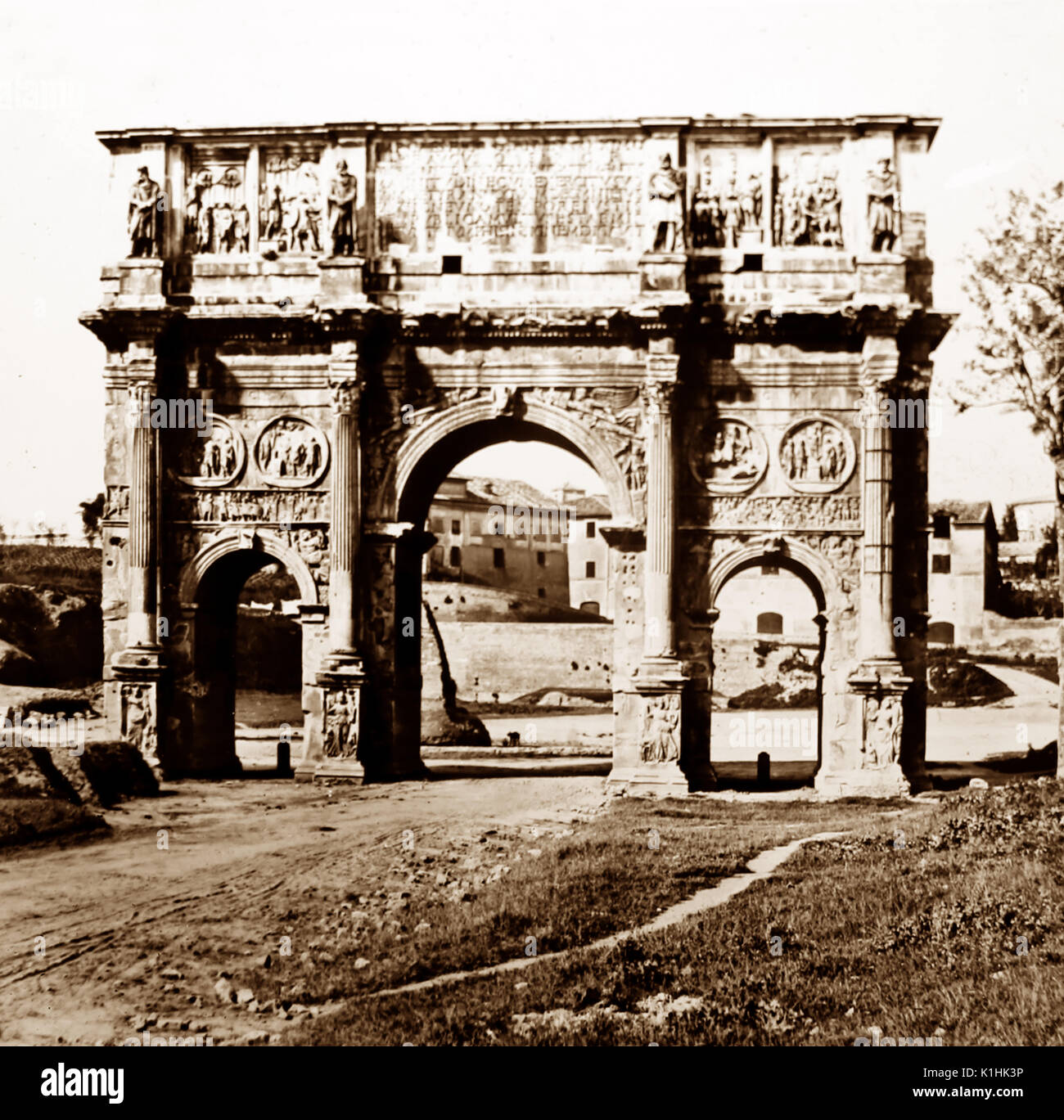 Arc de Constantin, Rome, Italie, période victorienne Banque D'Images