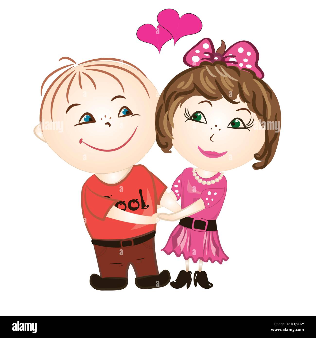 Heureux couple amour sur fond blanc, vector illustration Illustration de Vecteur