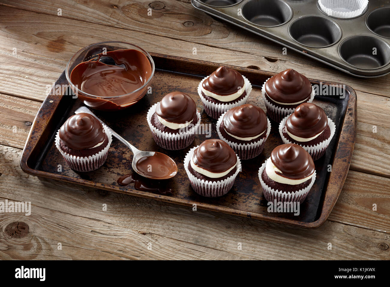 Peppermint Patty cupcakes Banque D'Images