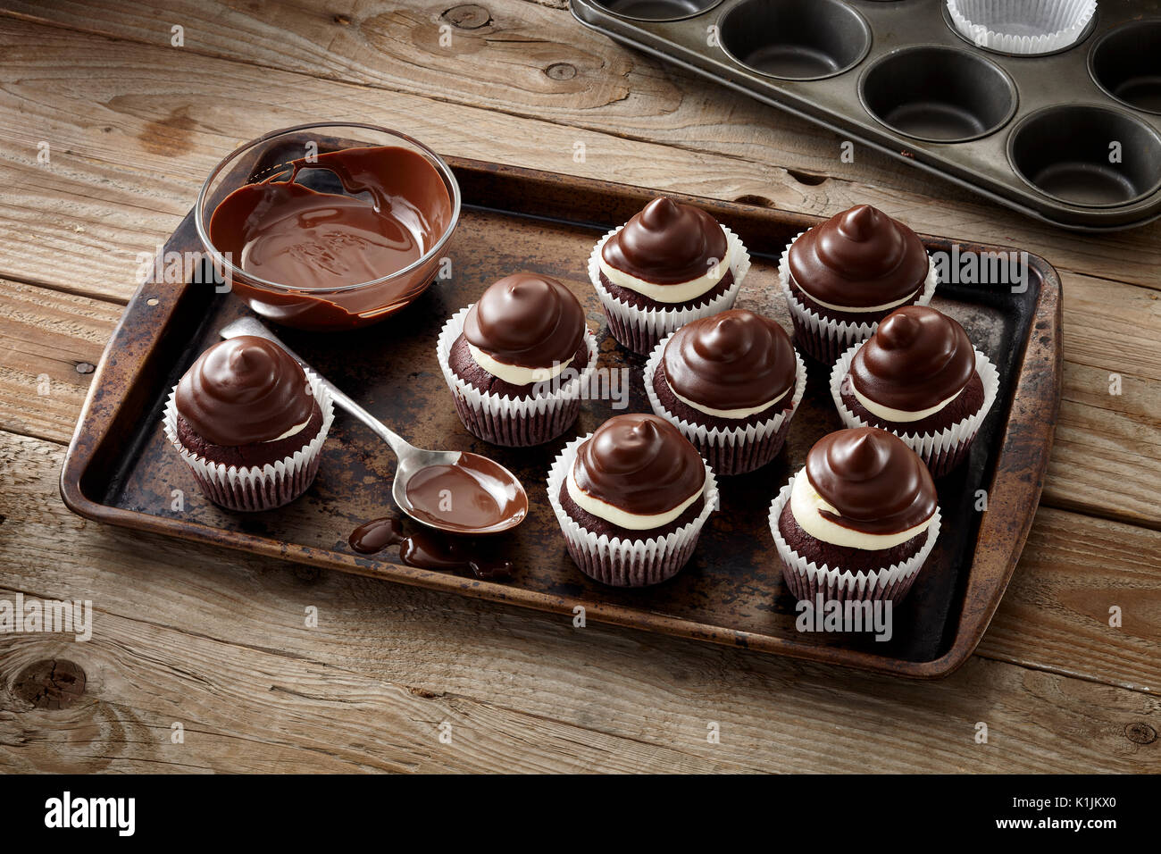 Peppermint Patty cupcakes Banque D'Images