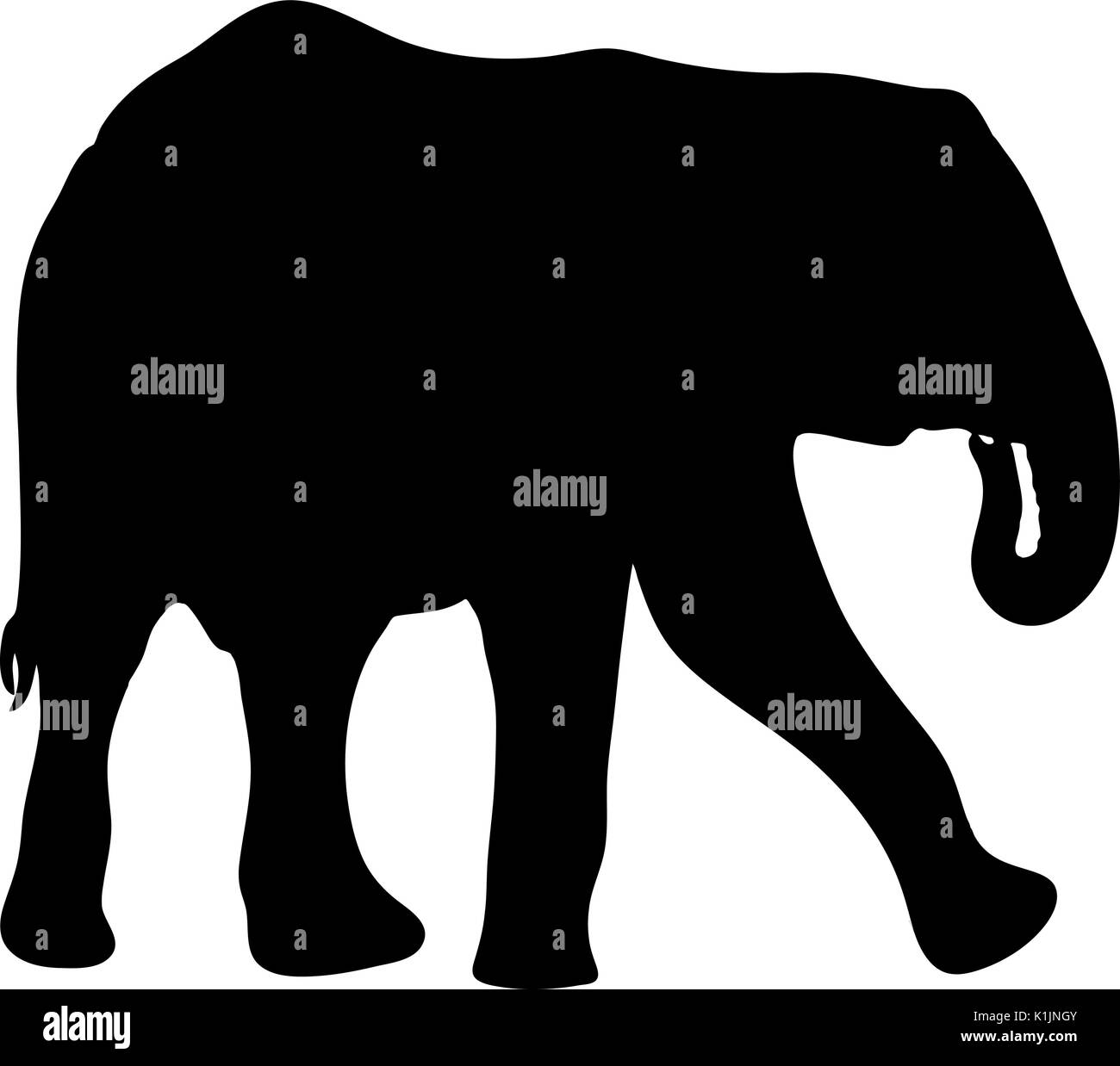 Vue sur la silhouette d'un éléphant d'afrique Illustration de Vecteur