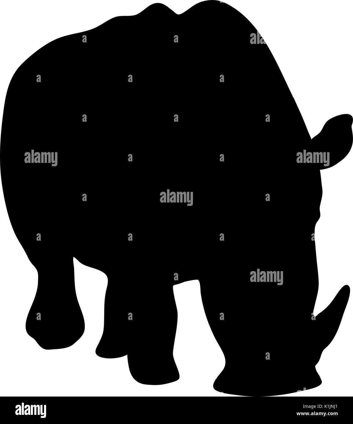 Vue sur les silhouettes d'un rhinocéros Illustration de Vecteur