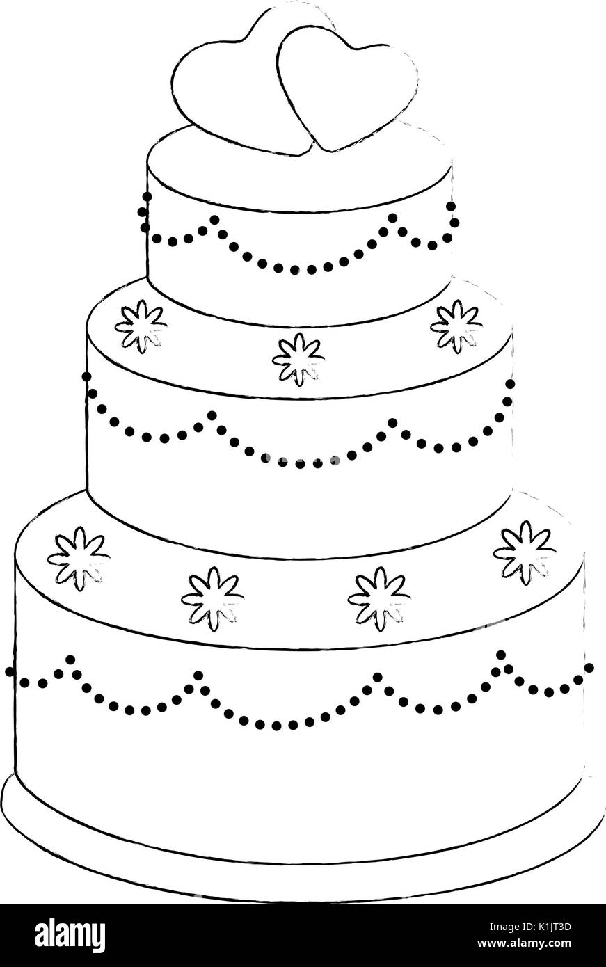 Gateau De Mariage Mignon Vecteur Icone Illustration Graphic Design Image Vectorielle Stock Alamy
