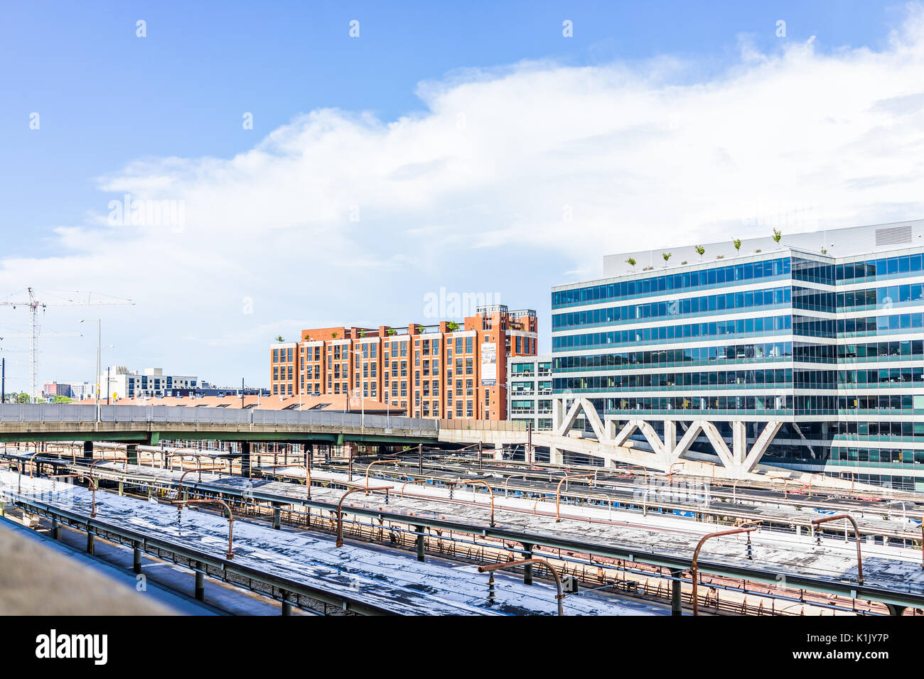Washington DC, USA - 1 juillet 2017 : Vue aérienne de la gare Union train tracks dans la capitale Banque D'Images