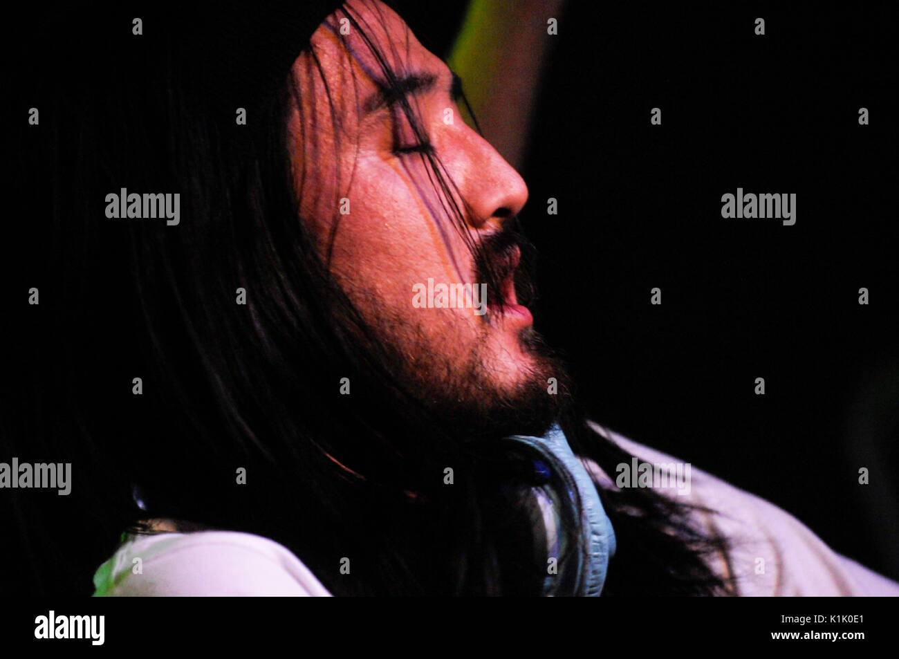 Dj Steve Aoki la Summer festival culte expo hall los angeles juillet 19,2008. Banque D'Images