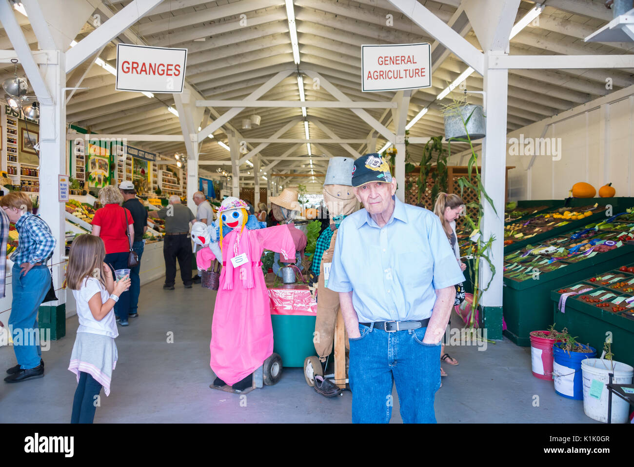 Avec l'Agriculture et de l'Hall Grange Affiche Evergreen State Fair Monroe Washington Banque D'Images