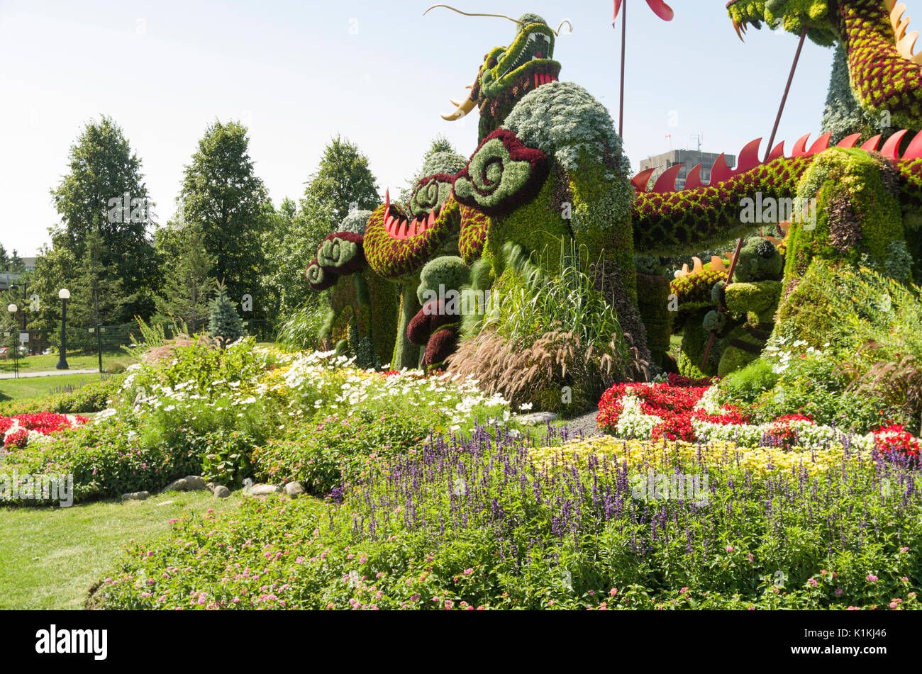 MosaïCanada 150, est une célébration des 150 ans de la Confédération à l'aide de la mosaïculture les provinces, les territoires, les Premières Nations et de la Chine. Banque D'Images