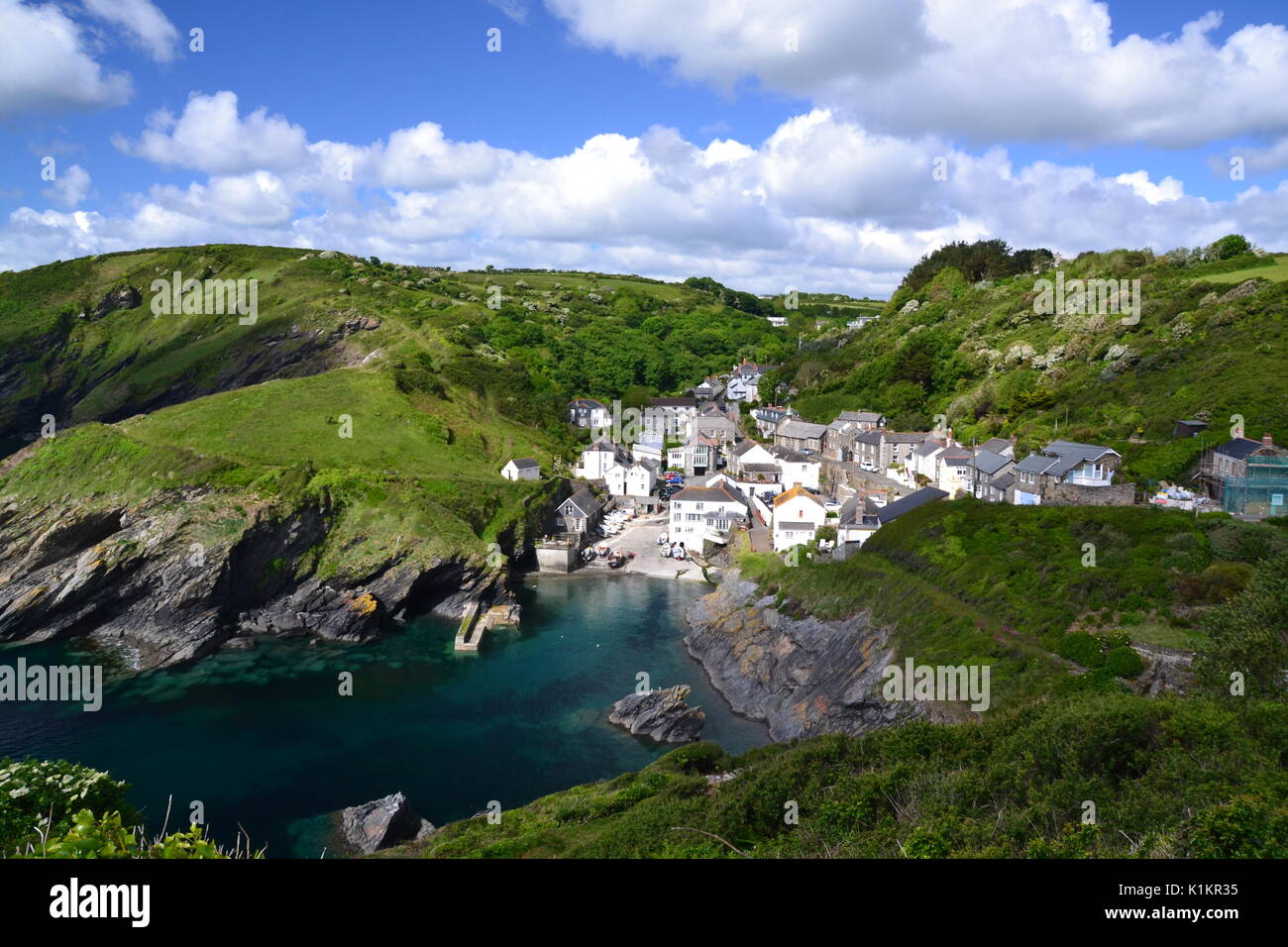 Portloe Port, village de pêcheurs Cornouaillais, Cornwall, UK Banque D'Images