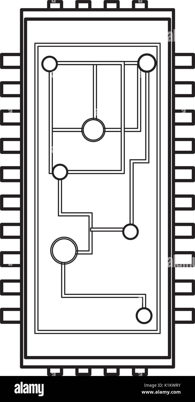 Circuit intégré de Microchip vecteur icône illustration graphic design Illustration de Vecteur