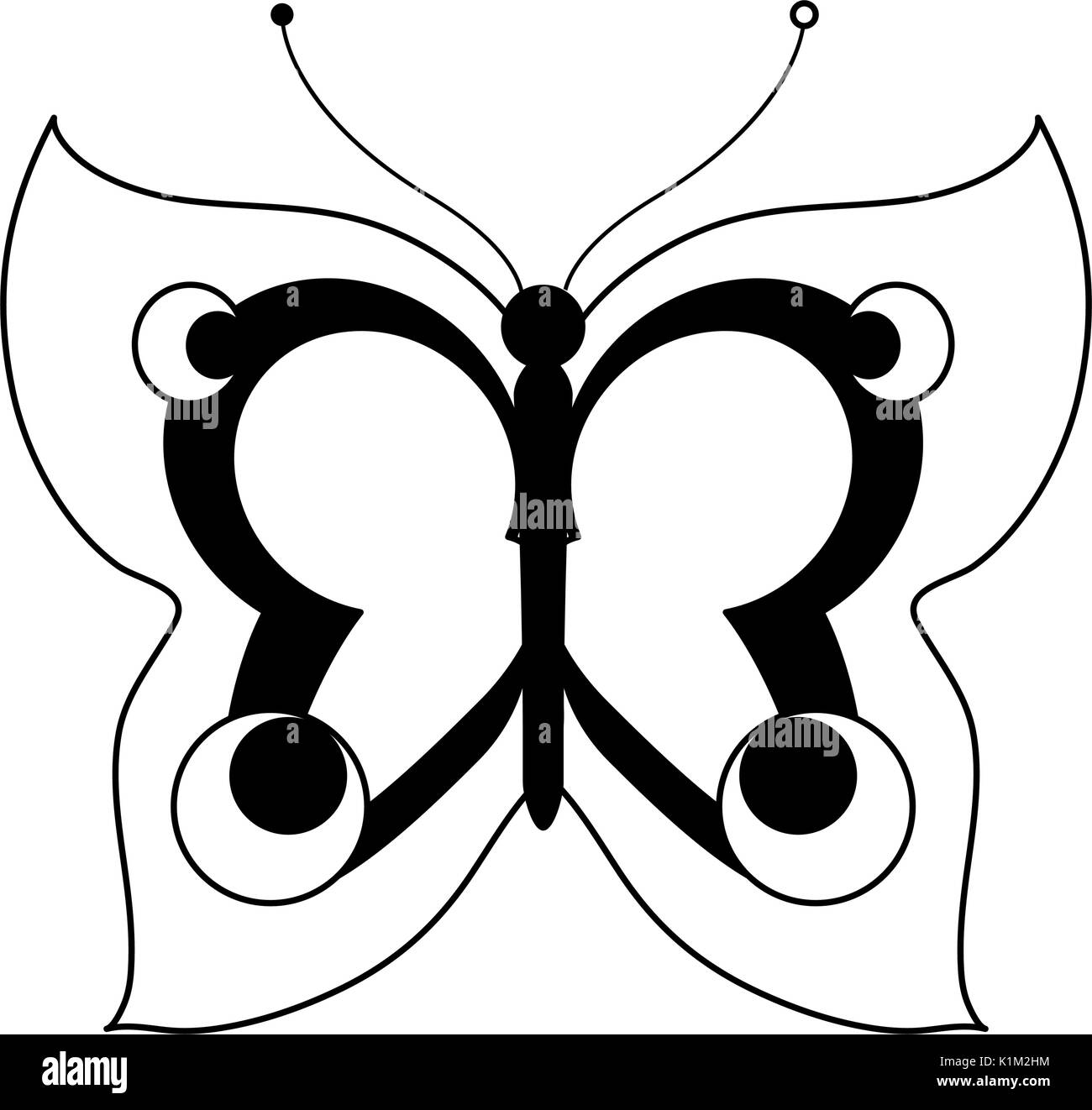 Insecte papillon droit Illustration de Vecteur