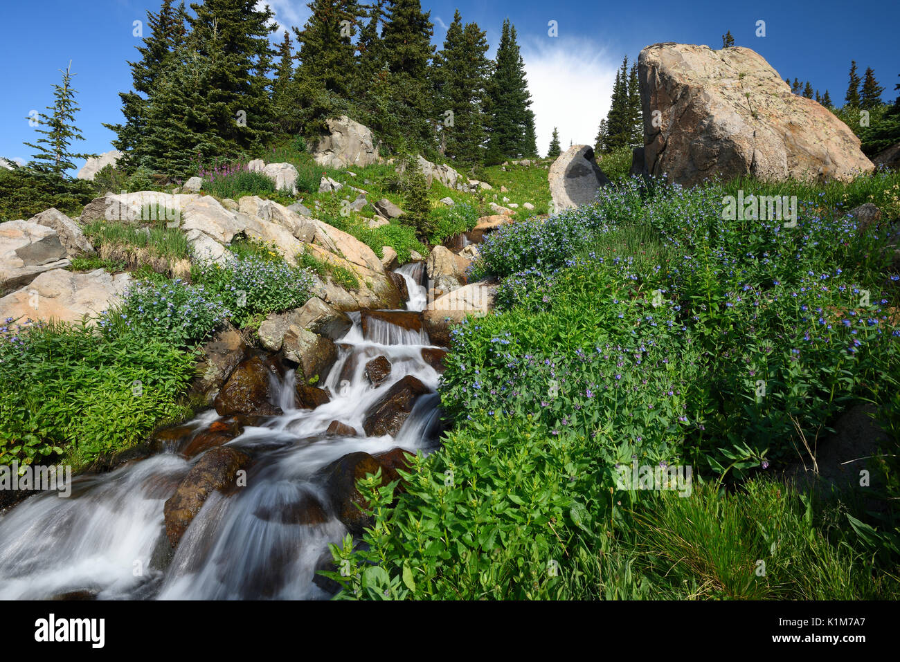 Lake Isabelle, Indian Peaks Wilderness, Roosevelt National Forest, Colorado, USA Banque D'Images