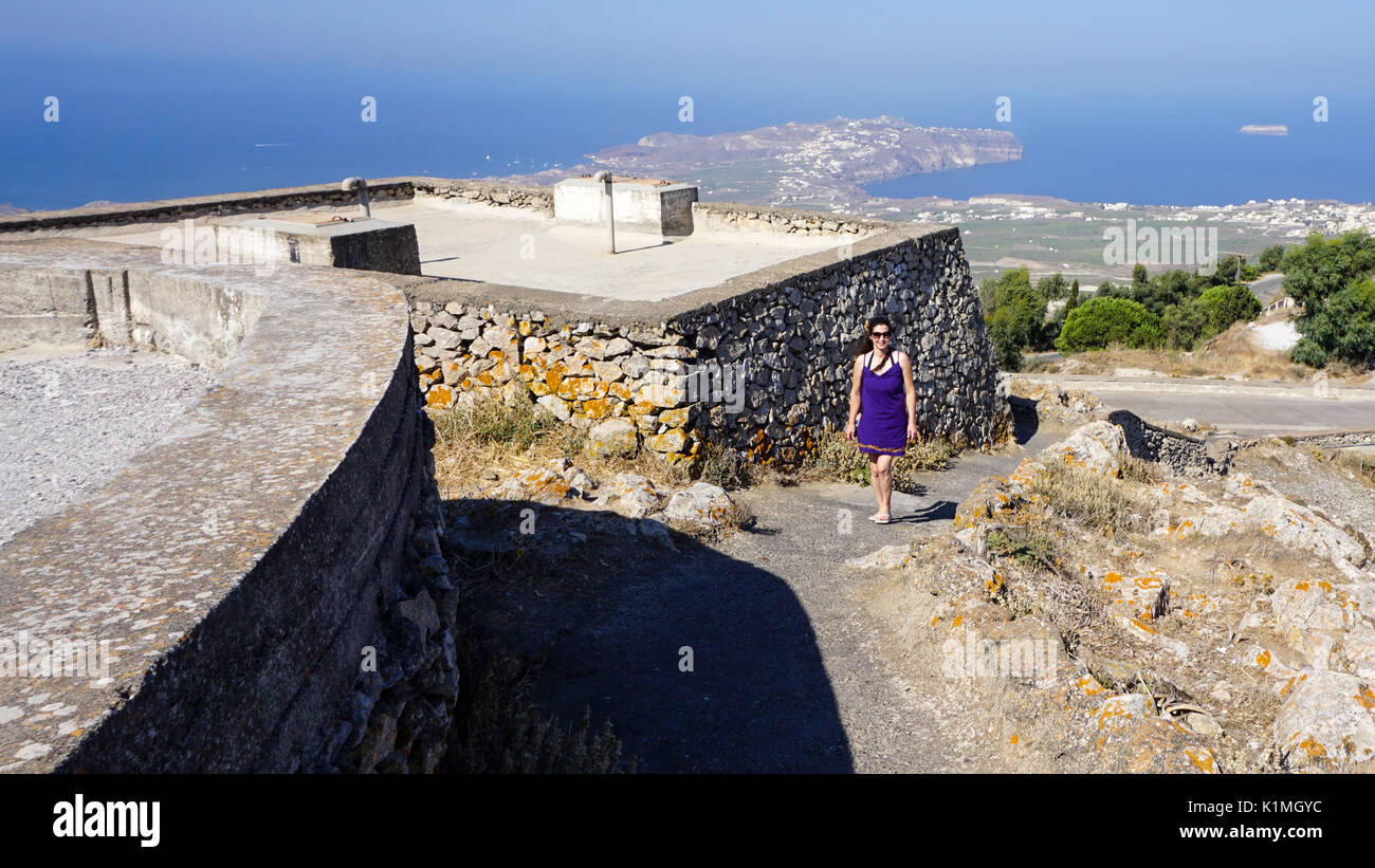 Village de montée de Santorini Banque D'Images