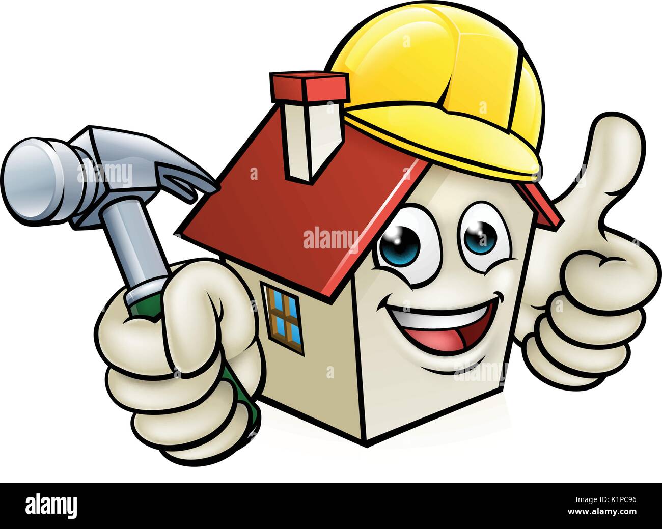 Construction maison Mascot Cartoon Character Illustration de Vecteur