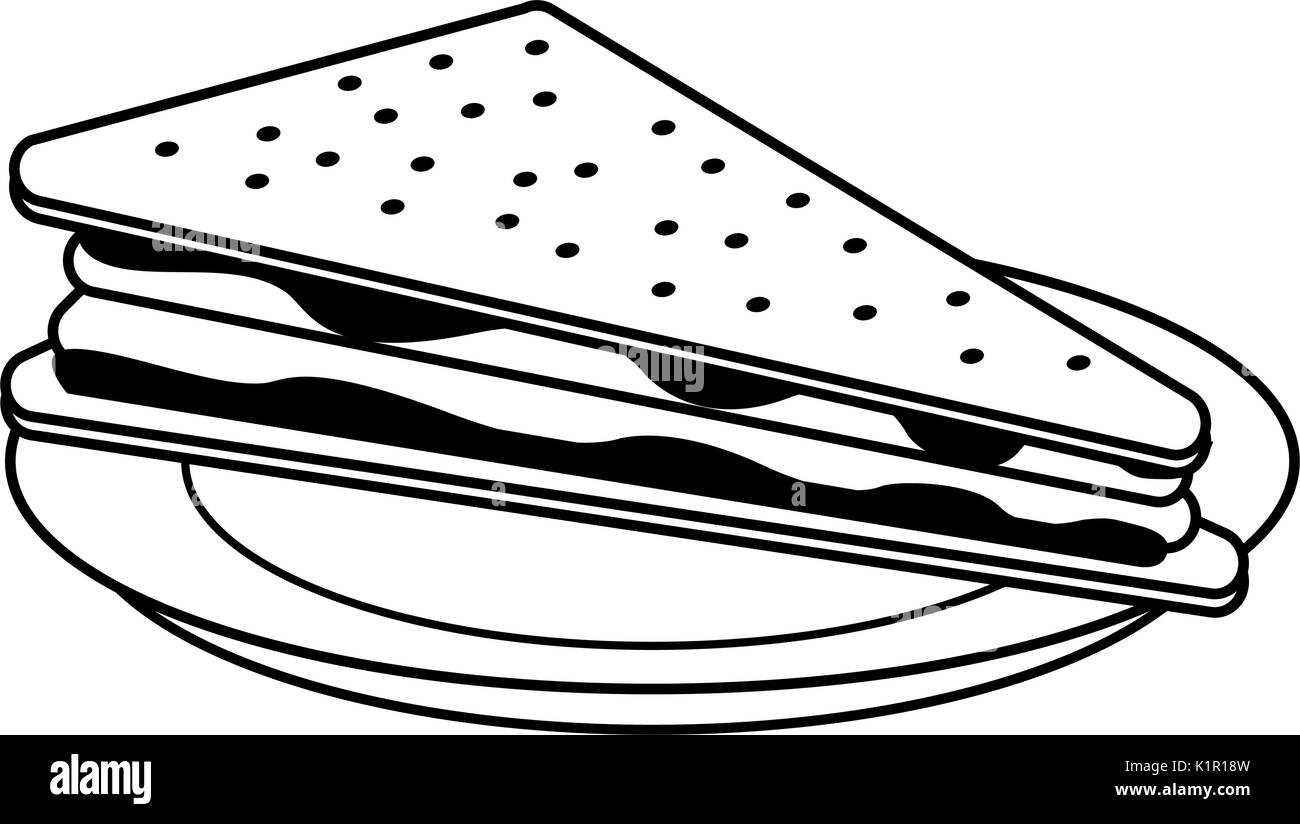 L'icône alimentation sandwich vecteur d'image illustration design noir et blanc Illustration de Vecteur