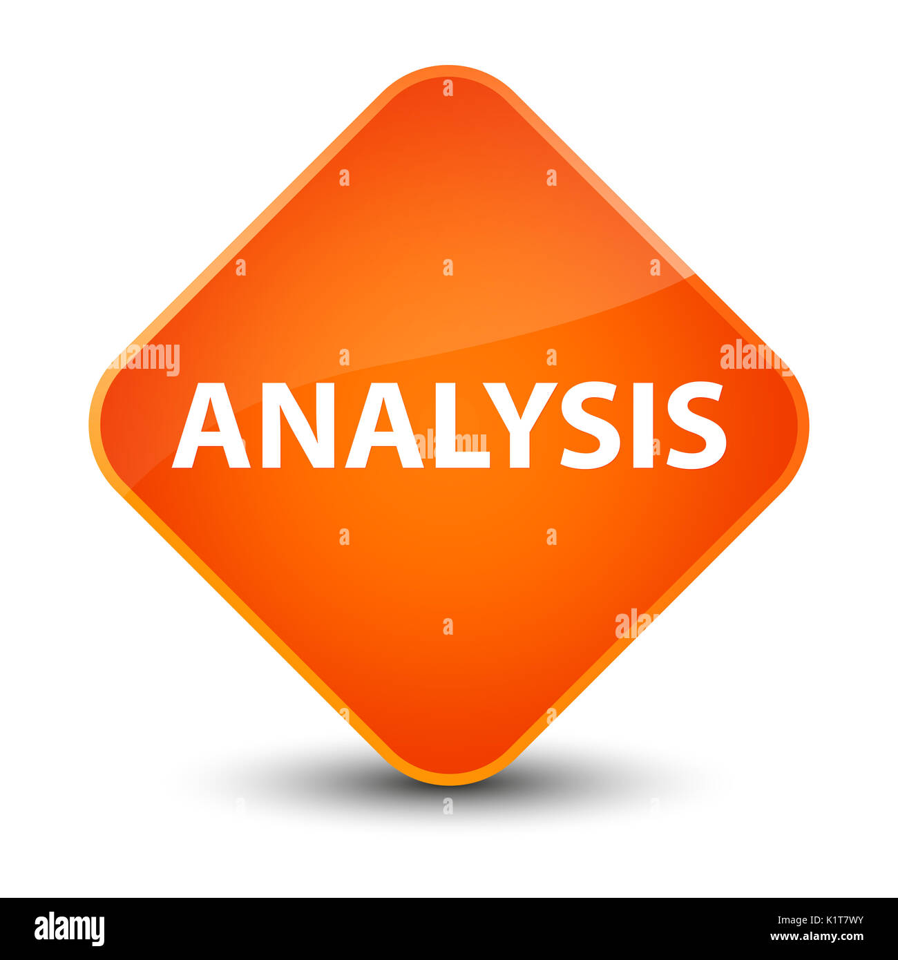 Analyse isolé sur un élégant Bouton losange orange abstract illustration Banque D'Images