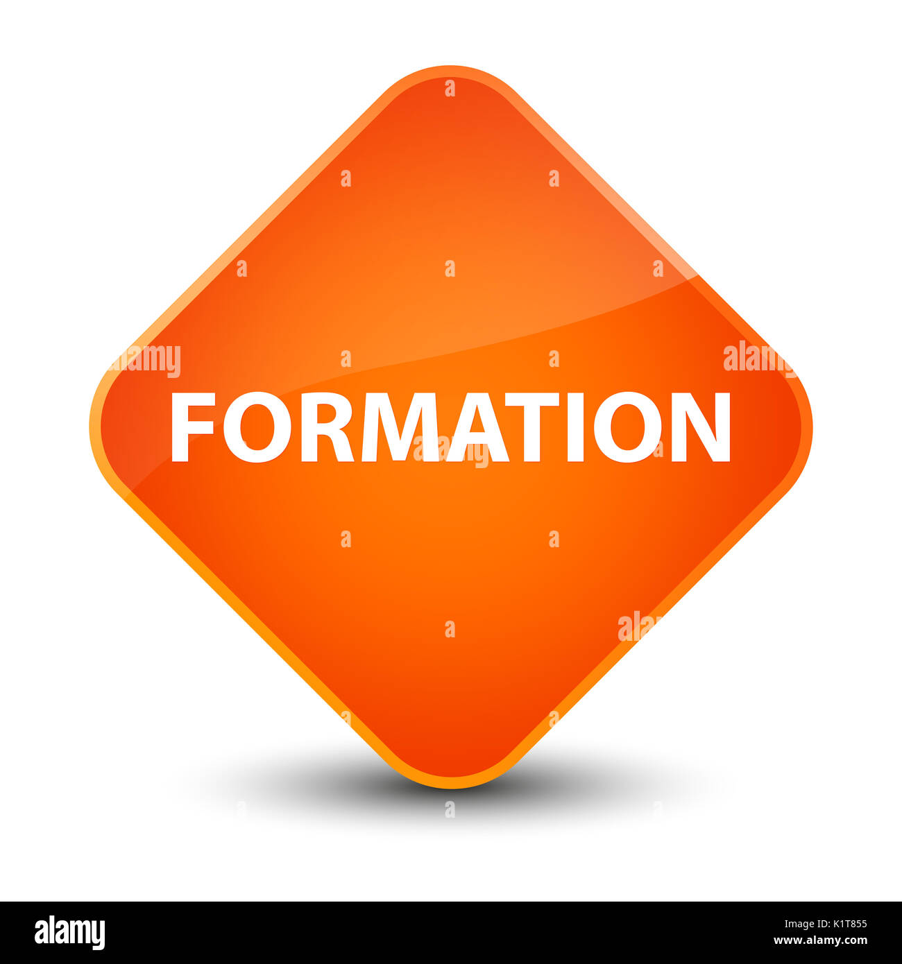 Formation isolé sur un élégant Bouton losange orange abstract illustration Banque D'Images