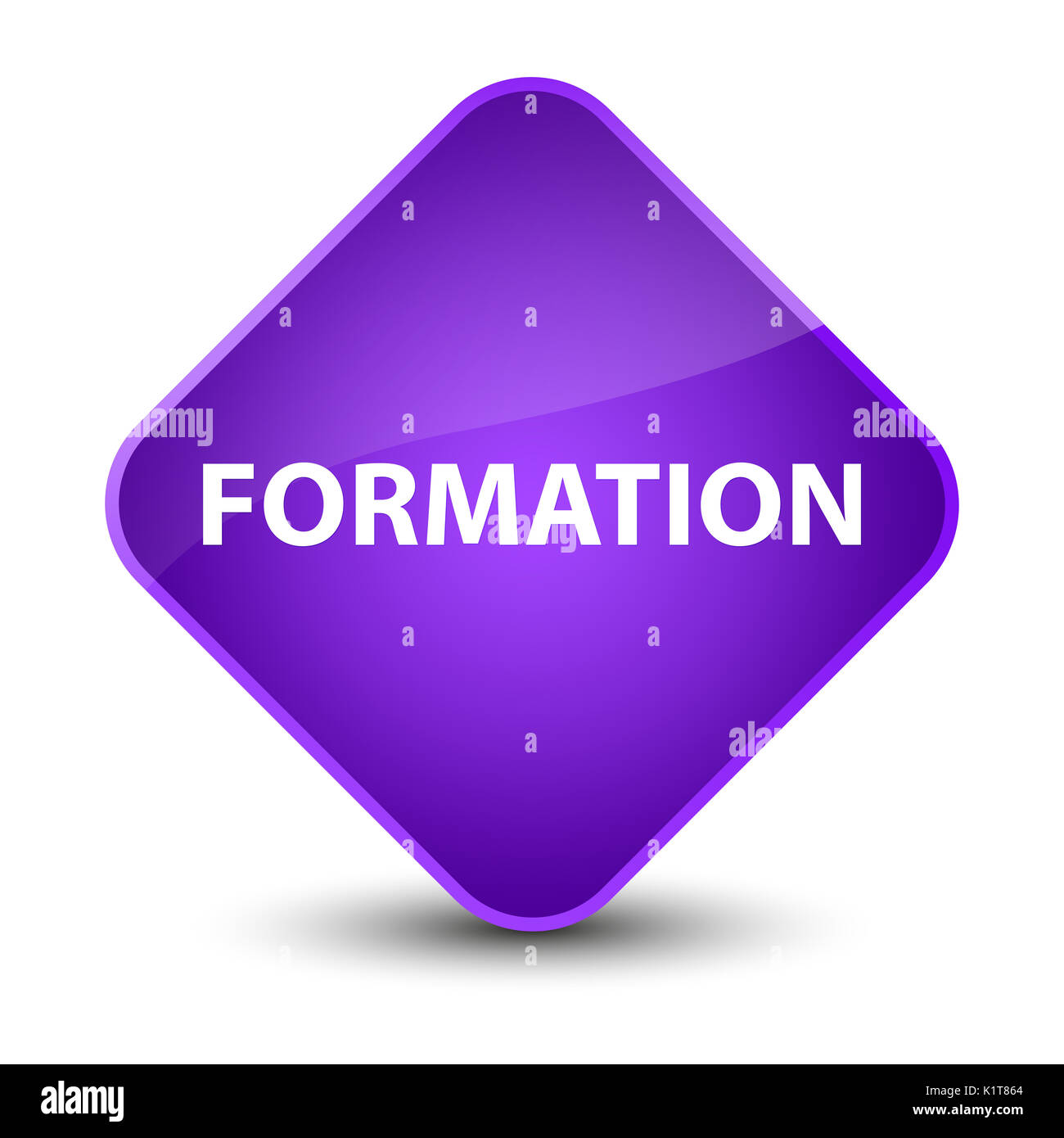 Formation isolé sur violet élégant bouton diamant abstract illustration Banque D'Images