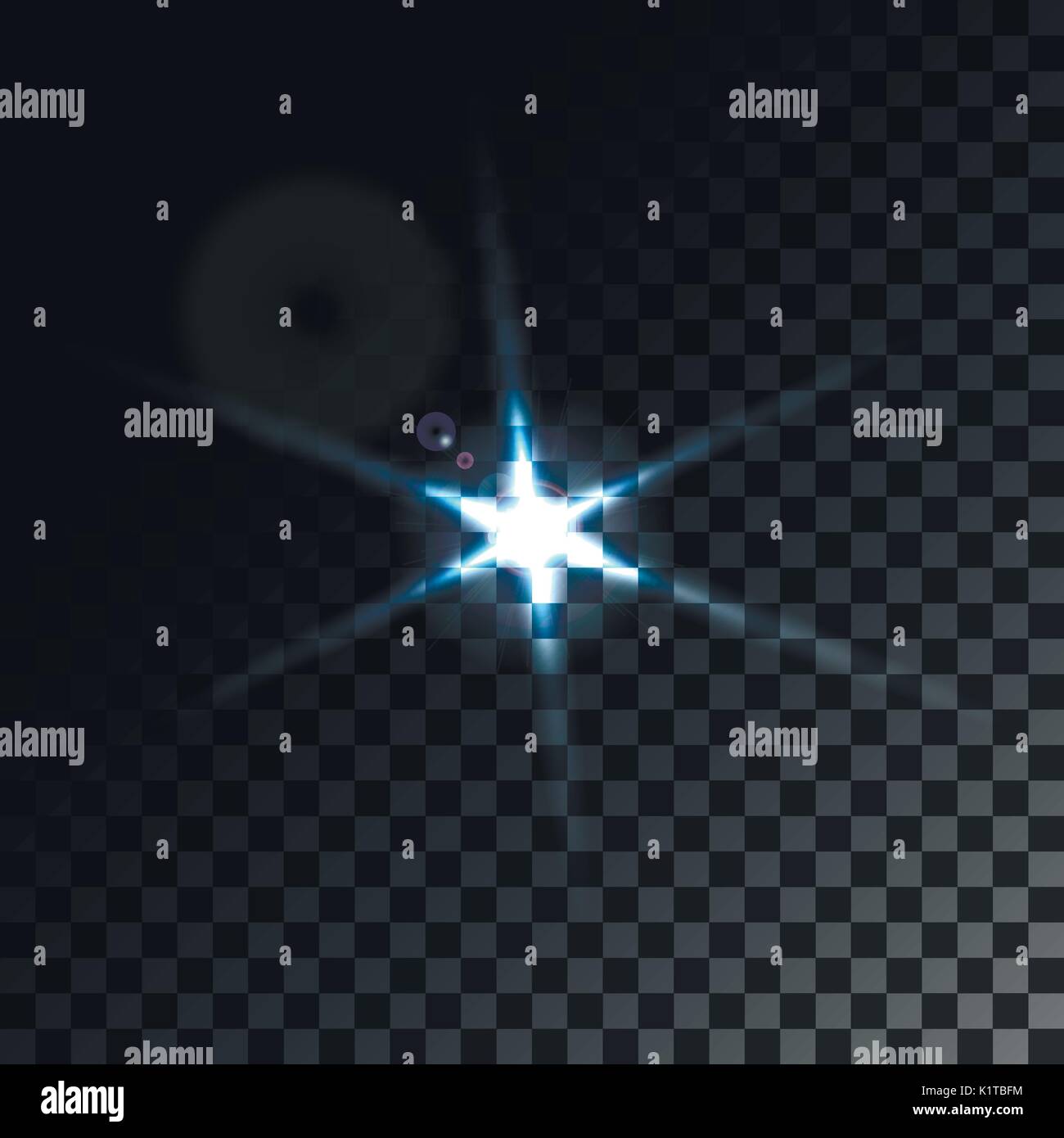 Star flare sur fond transparent. Vector lens flare, illustration de la lumière flare, Sparkle bokeh Illustration de Vecteur
