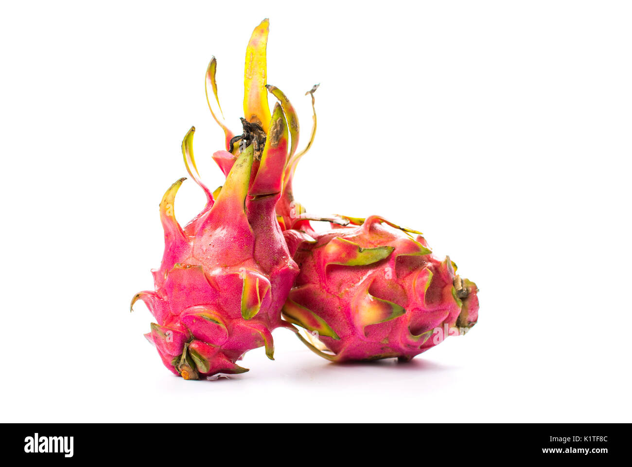 Pitaya, ensemble dragon fruit isolé sur fond blanc Banque D'Images