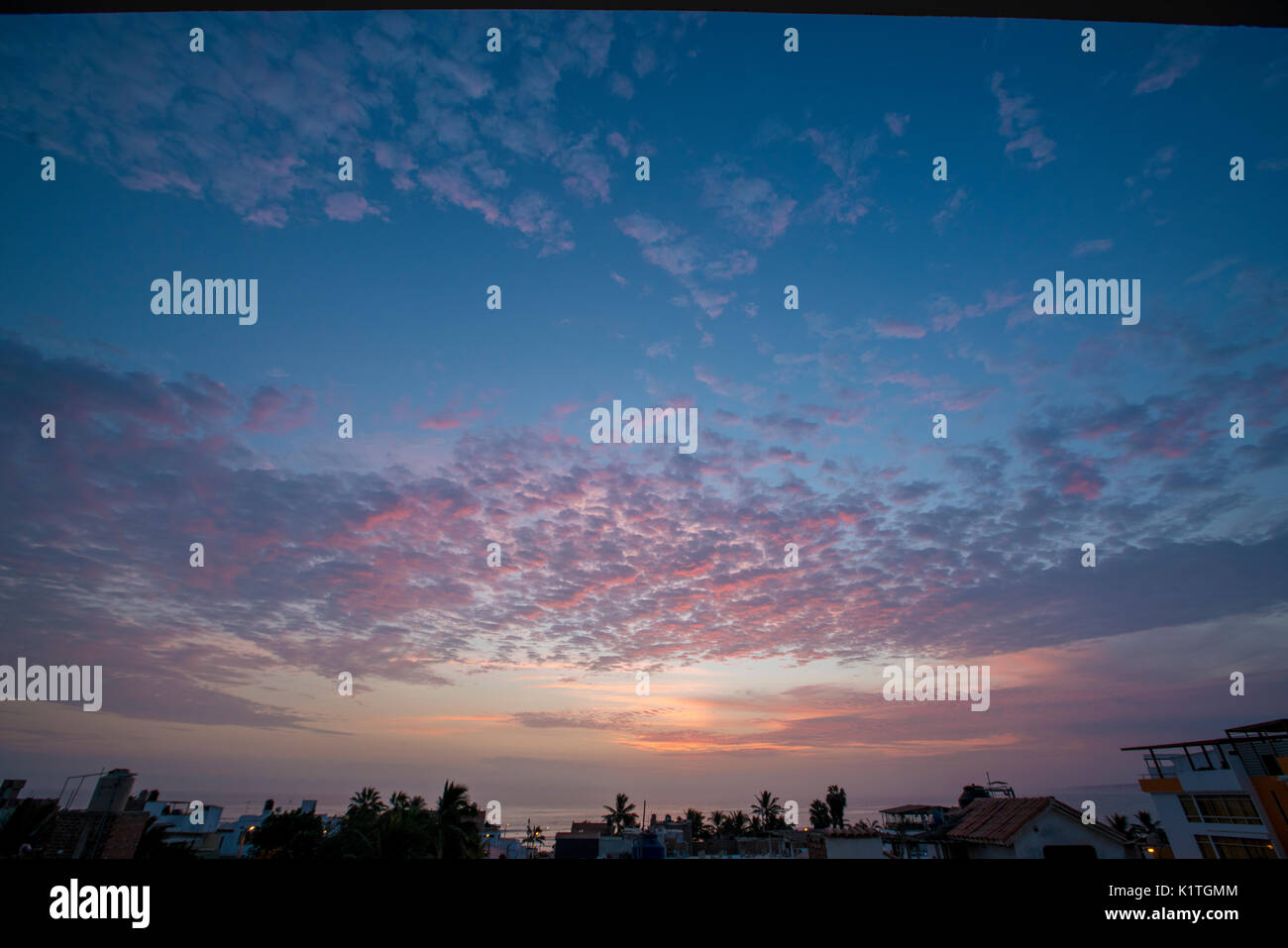 Le soleil sur l'océan d'Amérique du Sud ville de Cusco, Pérou. Banque D'Images