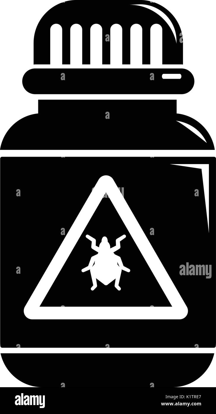 Les insectes, l'icône de poison black style simple Illustration de Vecteur