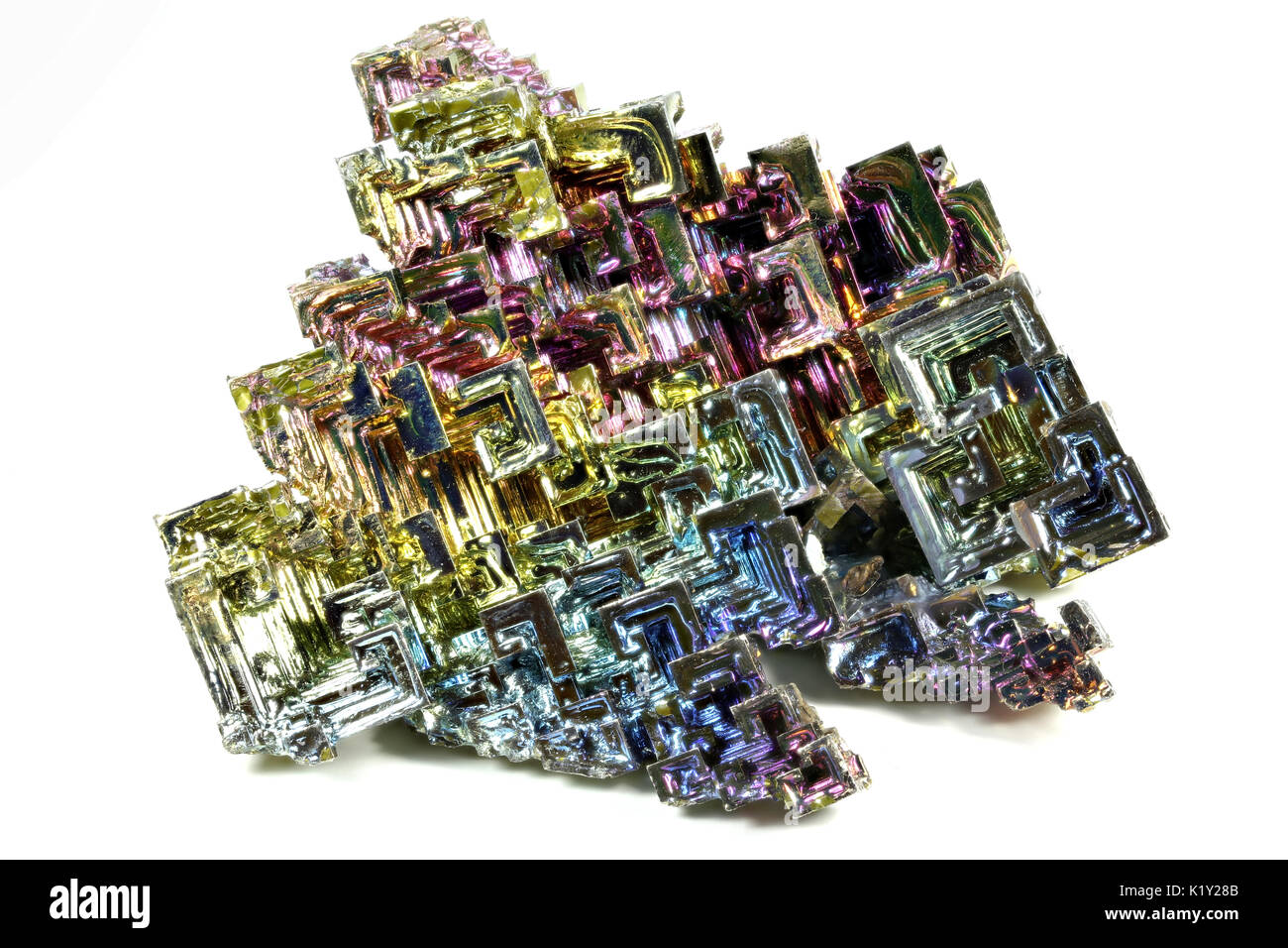 Cristal De Bismuth 30-40g - Métal Multicolore Unique - 3.5-4.5cm - Pour Décoration Ou Collection