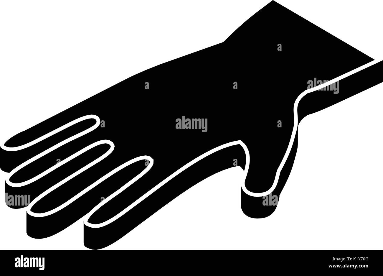 Gants de soudeur, icône de style noir simple Illustration de Vecteur