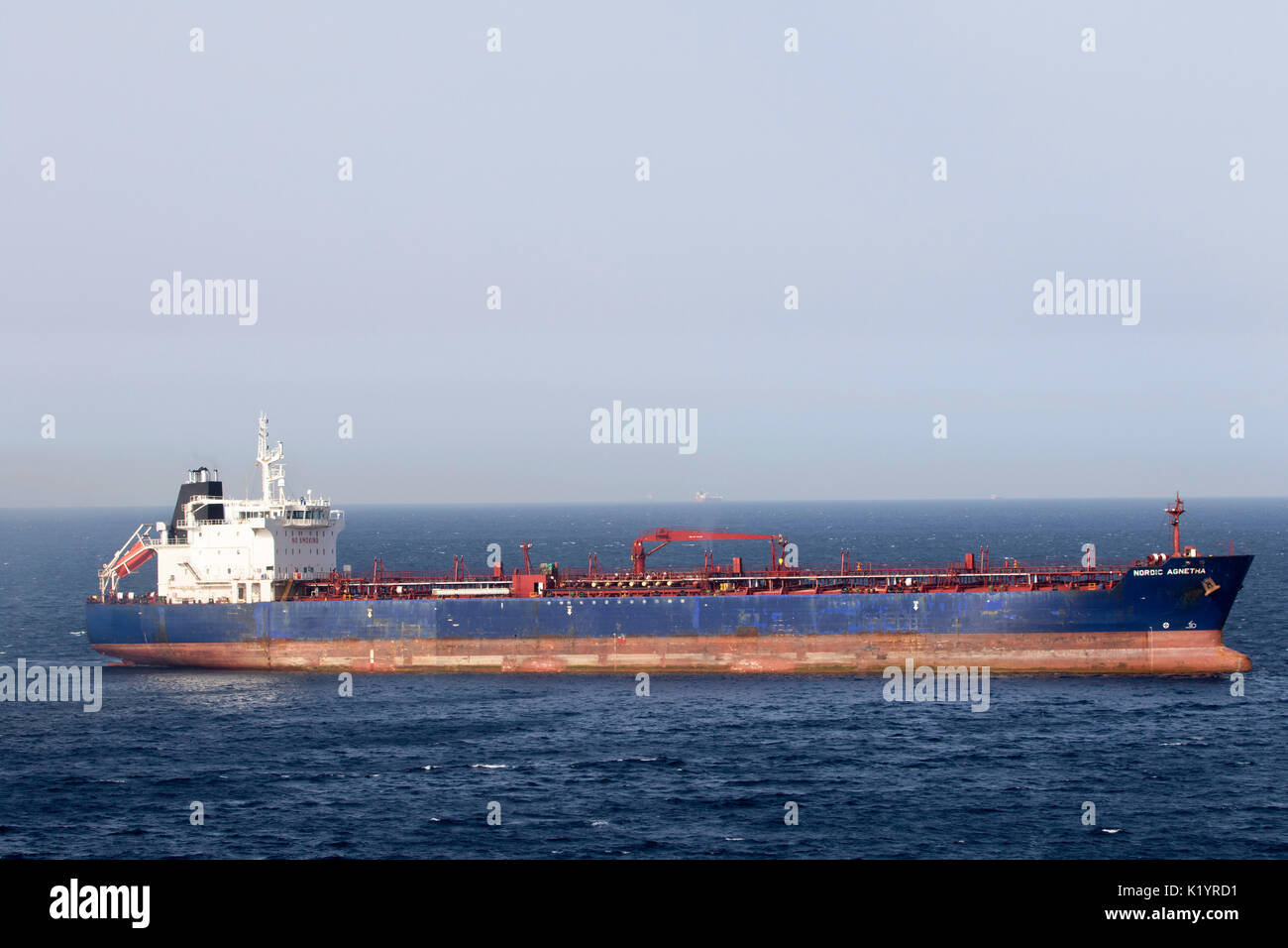 Agnetha nordique et transporteur de produits chimiques de l'huile de l'OMI 9422639 à Gibraltar dans la mer Méditerranée Banque D'Images