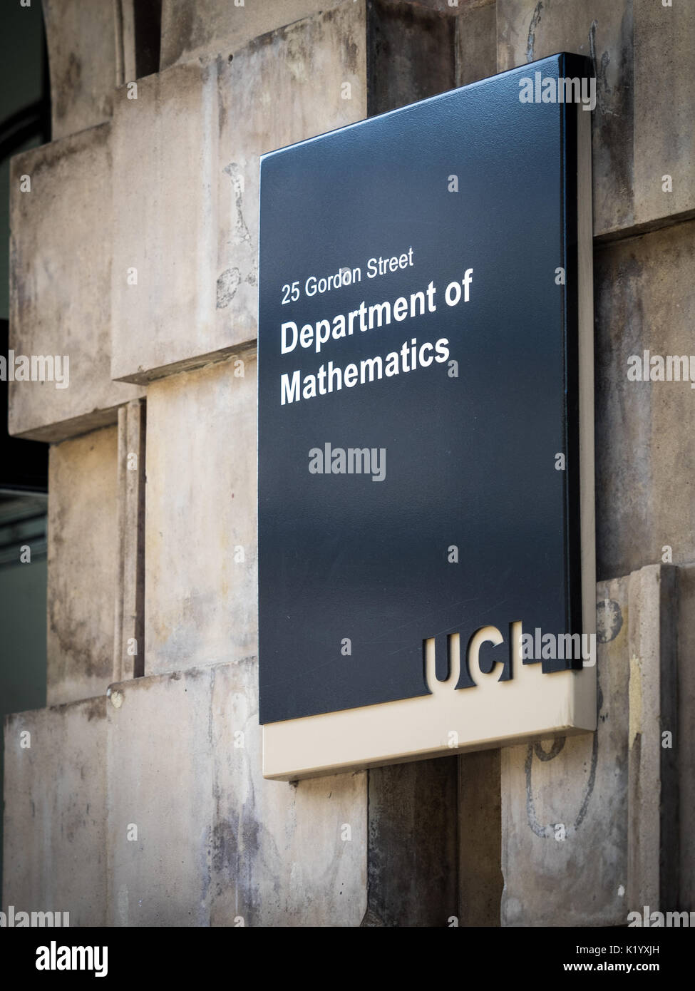 UCL Département de mathématiques sign in London UK - University College London Banque D'Images