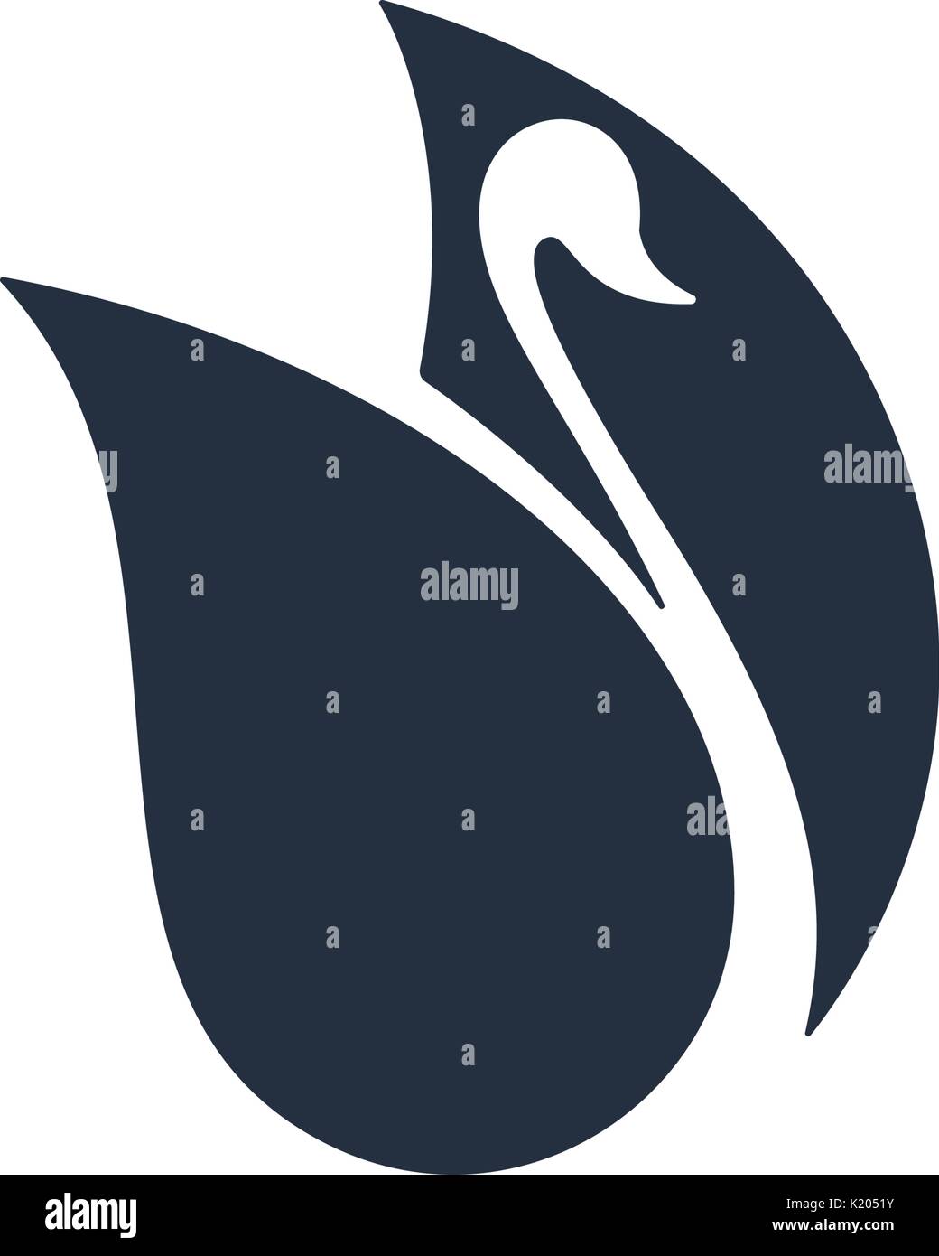 Conception de logo Swan. Swan avec l'espace négatif sur fond blanc. Vector illustration. Illustration de Vecteur