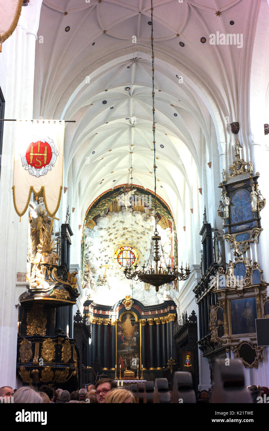 Intérieur de l'Oliwa de Gdansk oliwa consigner vos bagages (cathédrale) qui est dédiée à la Sainte Trinité, Sainte Vierge Marie et de st. bernard. Banque D'Images