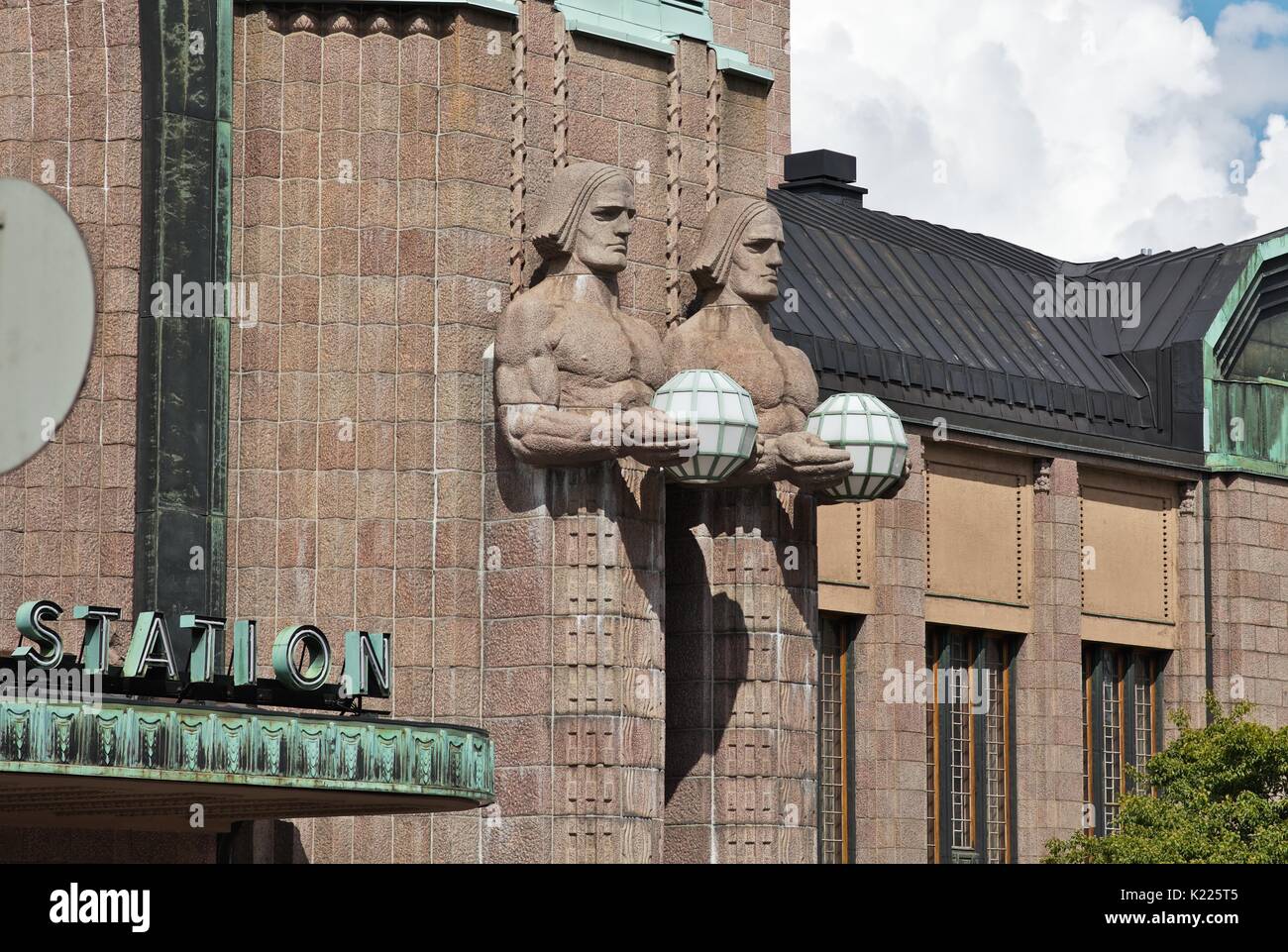 Les chiffres en face de la gare centrale d'Helsinki Banque D'Images